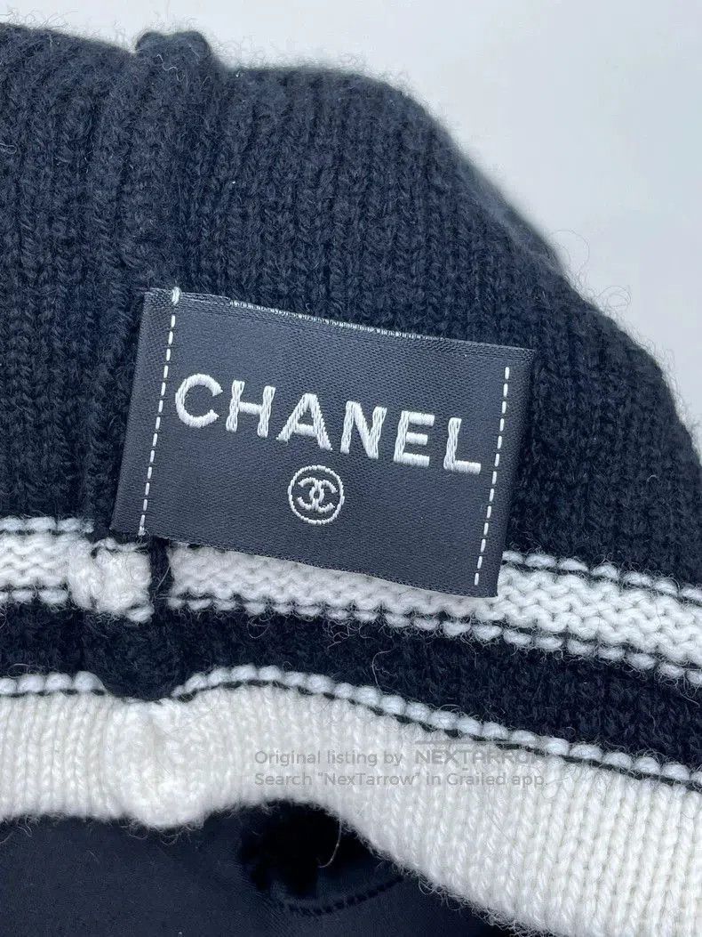 Chanel CHANEL 22B Black and White Knit Beanie. Size ONE SIZE - 7 Thumbnail