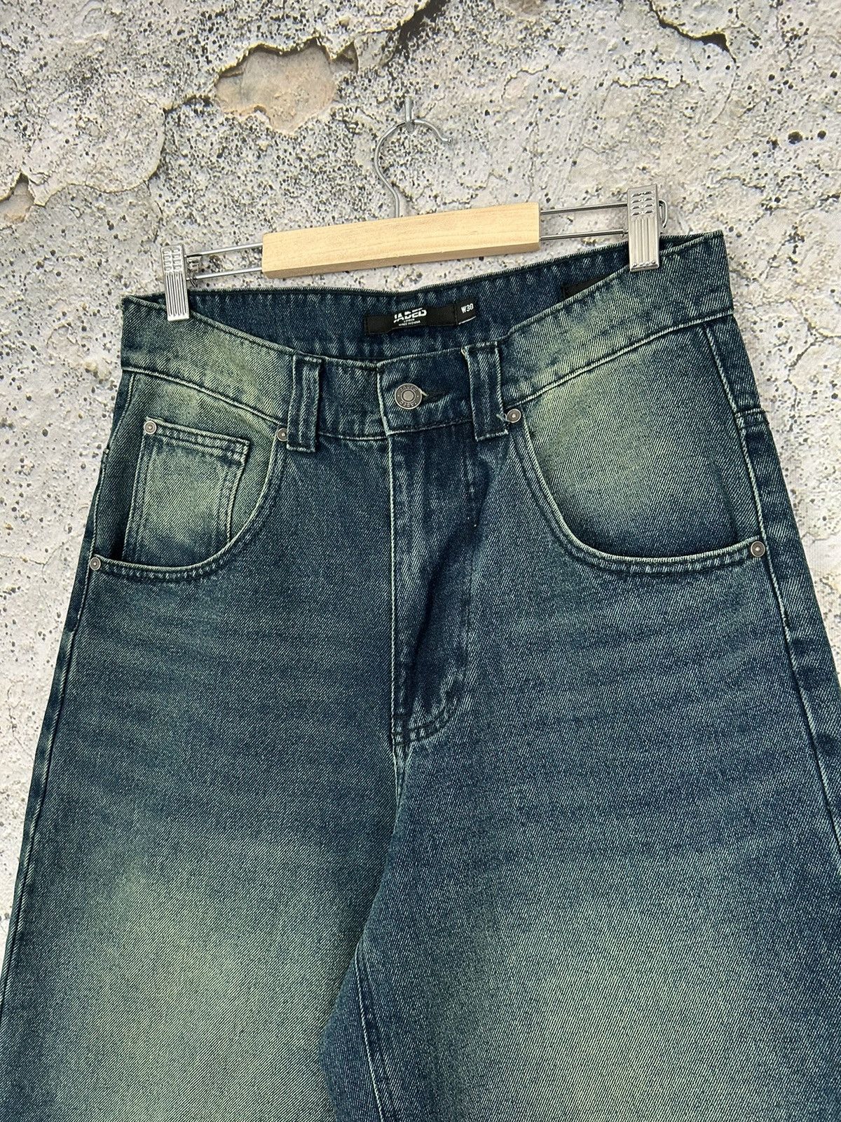 Jaded London Vintage Jaded London Colossus Fit Thrashed Blue Green Denim Size US 30 / EU 46 - 3 Thumbnail