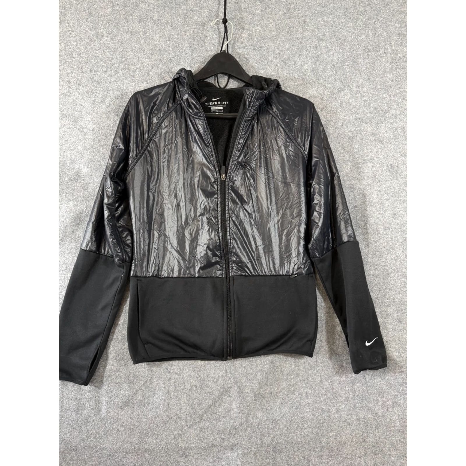 Nike Nike Therma-Fit Hooded Jacket Womens M Black Full-Zip Fleece Water Repellent Size M / US 6-8 / IT 42-44 - 3 Thumbnail