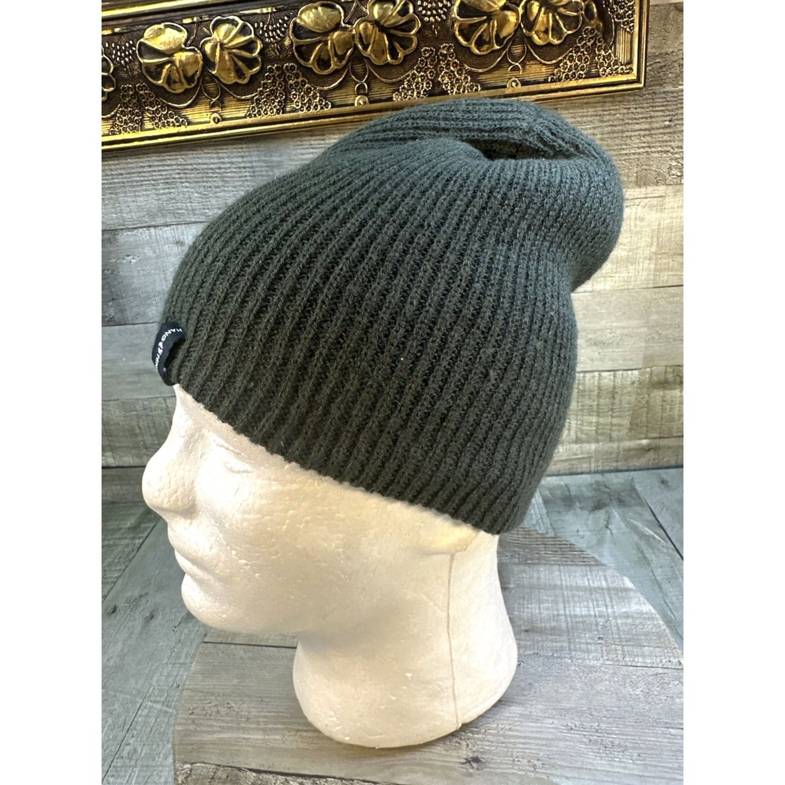 Hang Ten VINTAGE Hang Ten Beanie Olive Green Knit Hat Surf Skatewear Winter Mens Size ONE SIZE - 4 Thumbnail