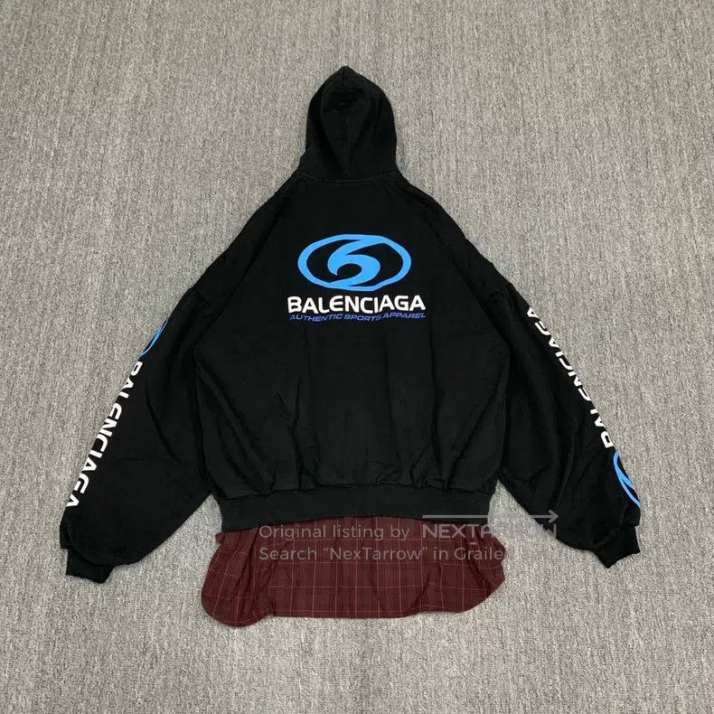 Balenciaga Balenciaga Black Surfing Faux Two-Piece Aged Zip-Up Jacket Size US S / EU 44-46 / 1 - 2 Thumbnail