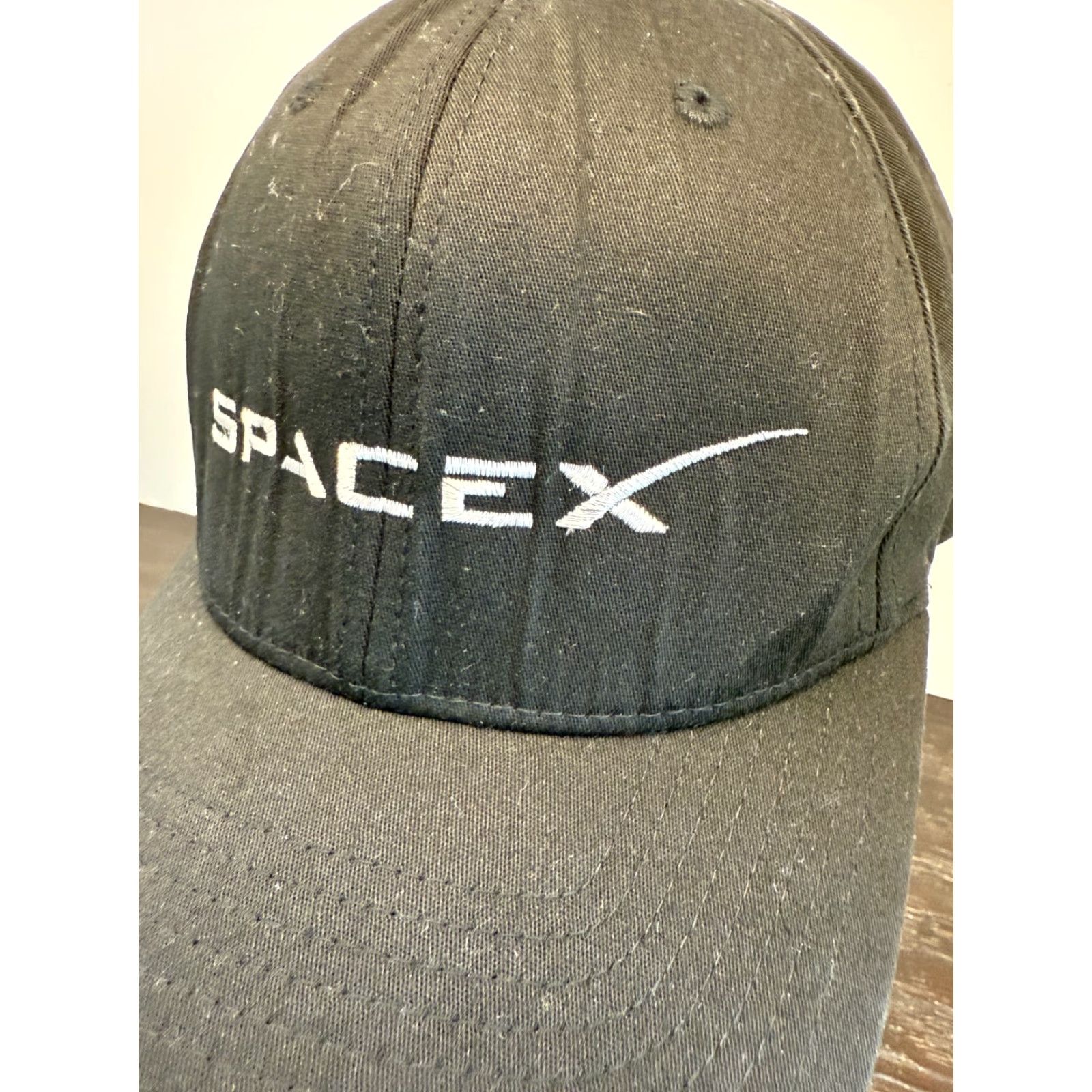 Vintage SpaceX Hat Mens Small Black Flexfit Yupoong Performance Space Embroidered Logo Size ONE SIZE - 3 Thumbnail