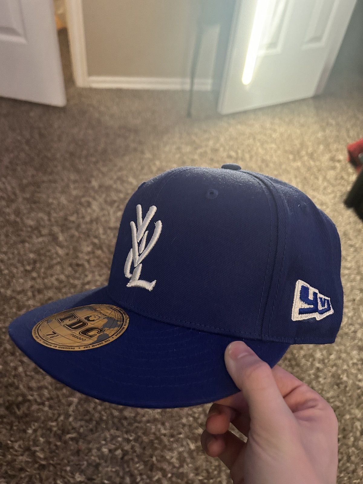 Playboi Carti YVL HAT BLUE SIZE 7 3/8 | Grailed