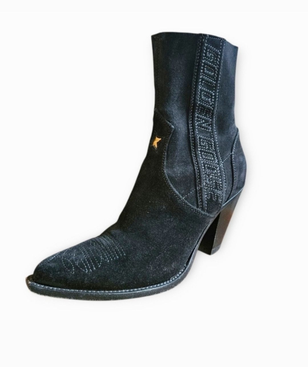 Golden Goose Golden Goose Nora Black Suede Western Ankle Boots Size US 7 / IT 37 - 1 Thumbnail