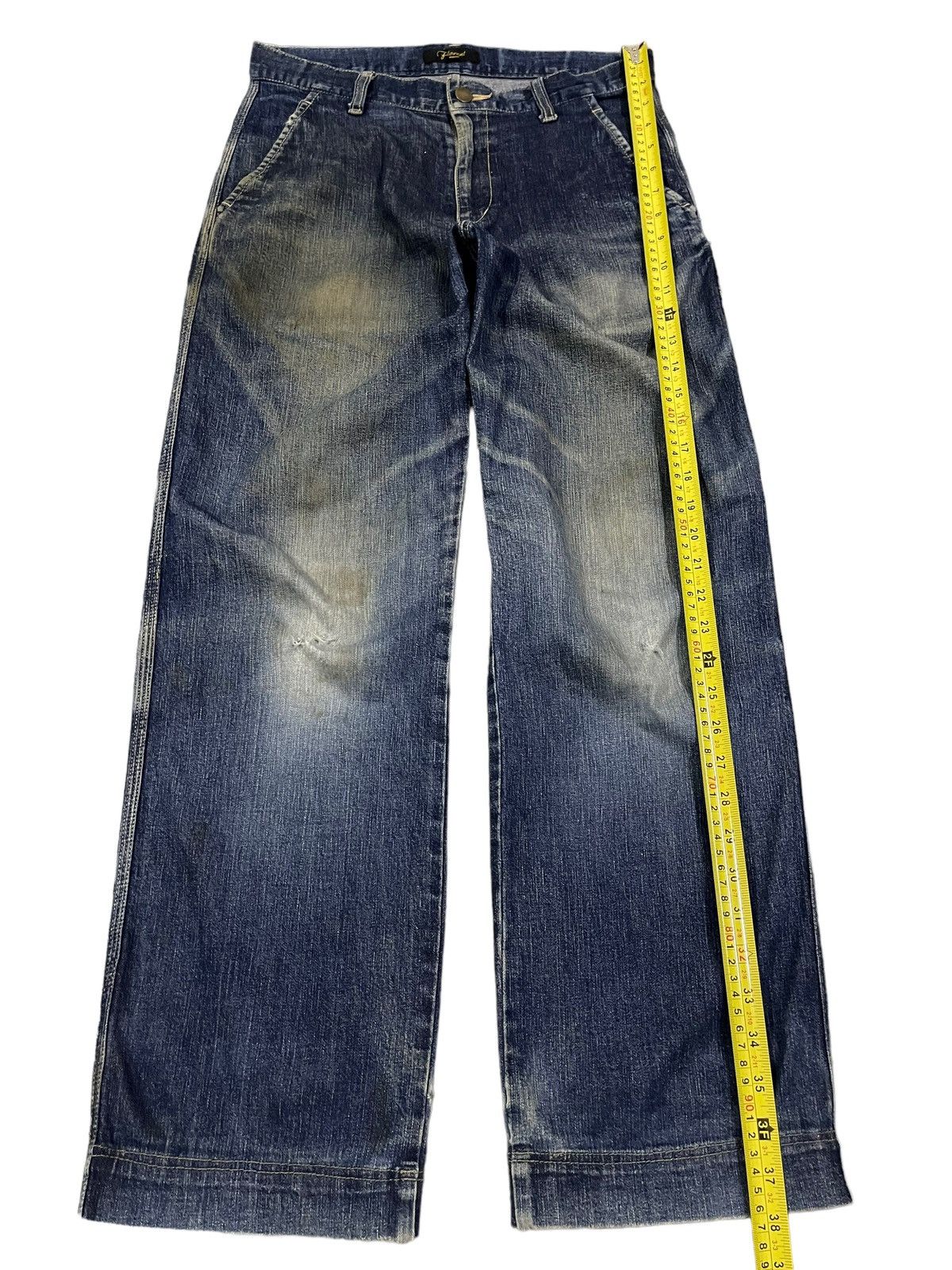 14th Addiction Vintage Japanese Brand Blue Wash Carpenter Baggy Jeans Size US 29 - 10 Thumbnail