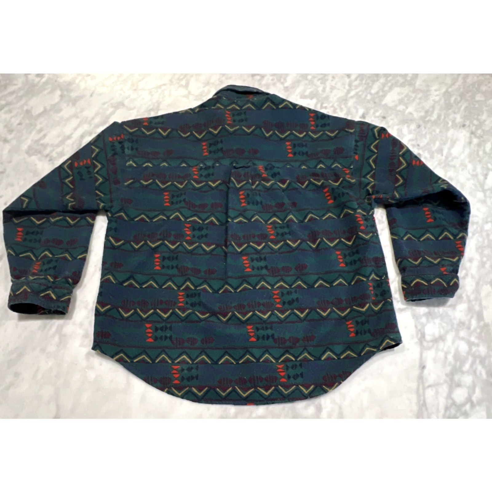 Vintage Columbia Fleece Button Up Women’s Medium Aztec Geometric Long Sleeve Cotton Size M / US 6-8 / IT 42-44 - 4 Thumbnail