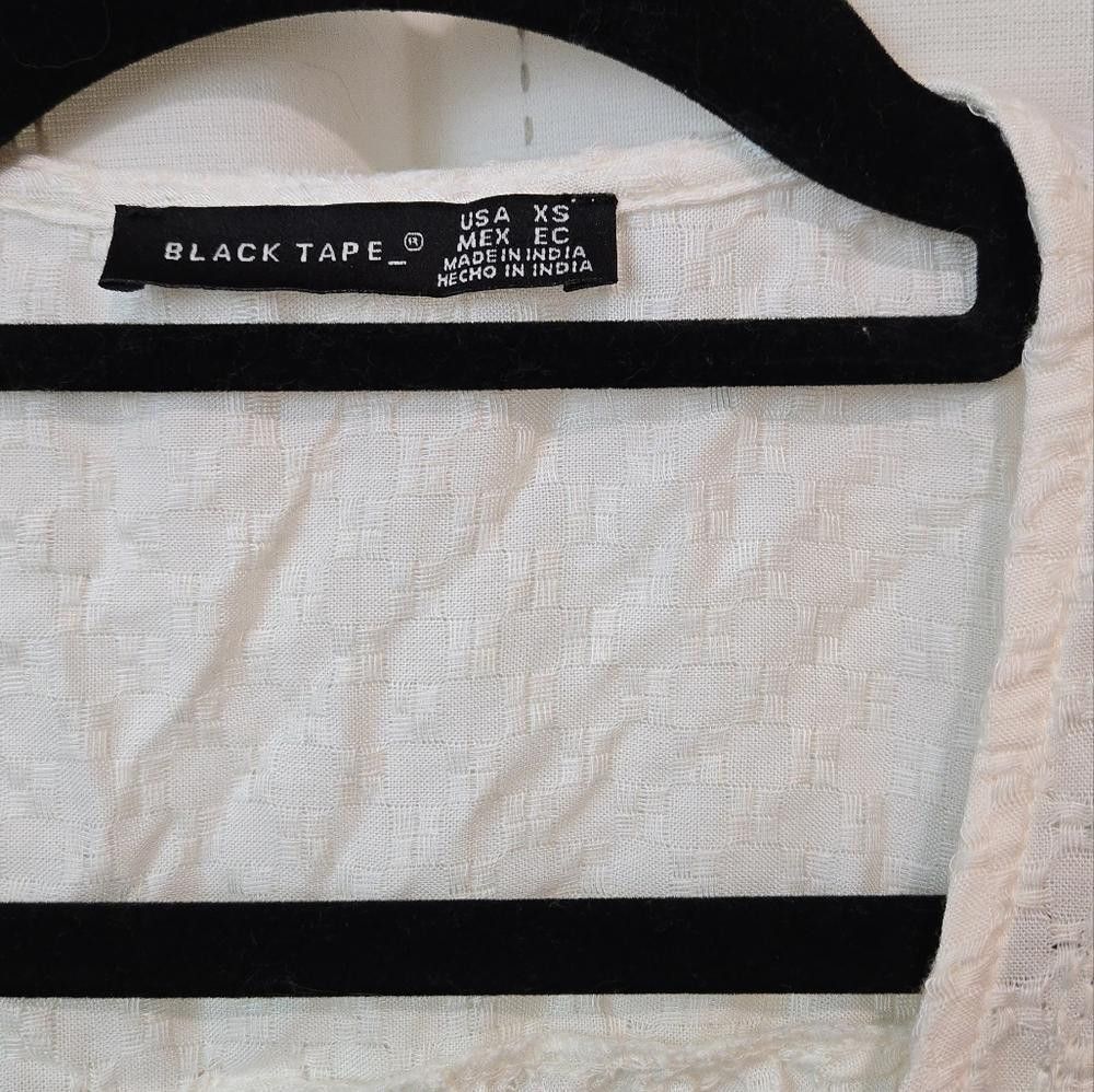 Designer Black Tape Tie Front Top Size XS / US 0-2 / IT 36-38 - 6 Thumbnail