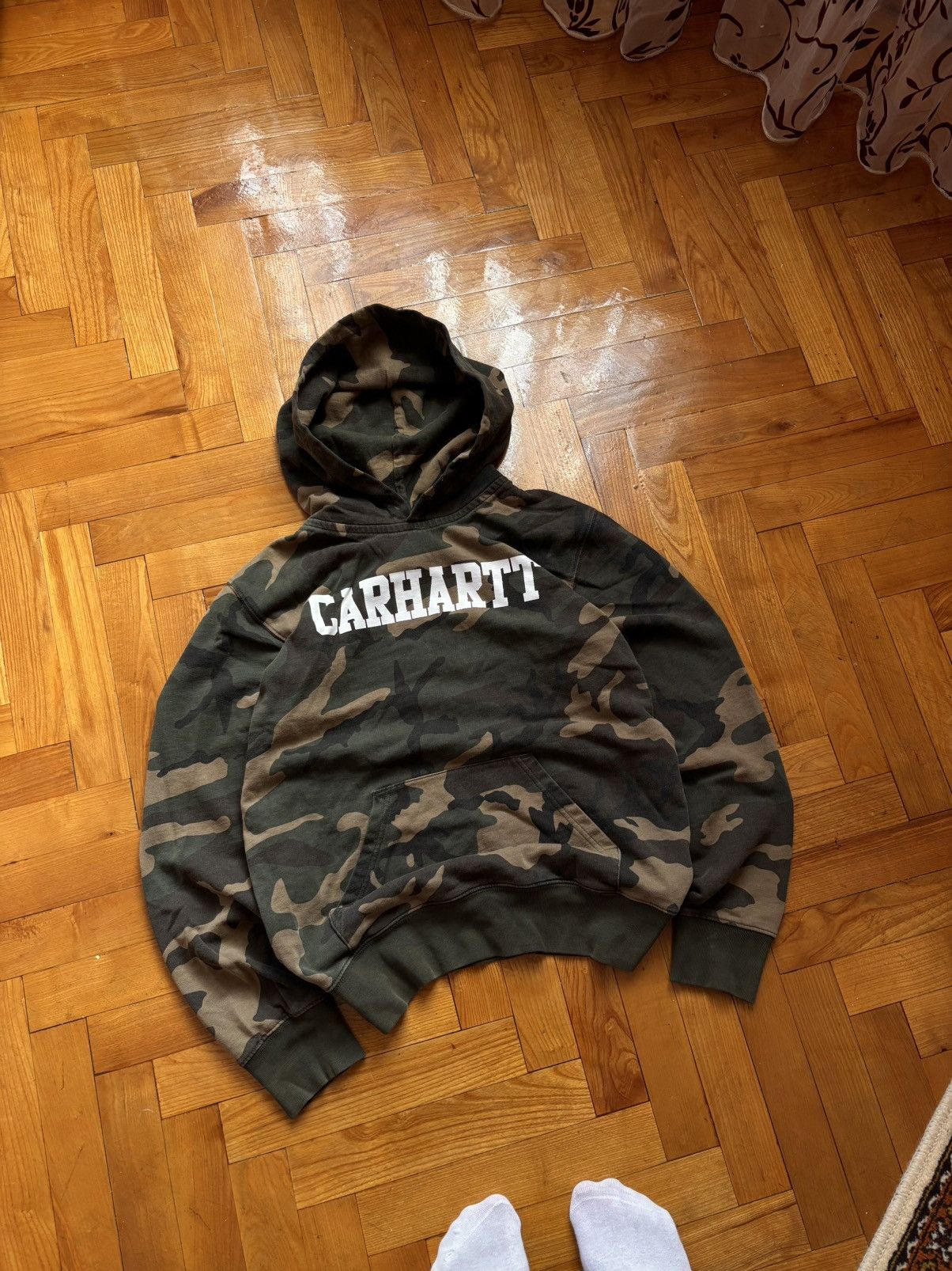 Carhartt Vintage Streetwear Carhartt Big Logo Camo Hoodie Size US S / EU 44-46 / 1 - 4 Thumbnail
