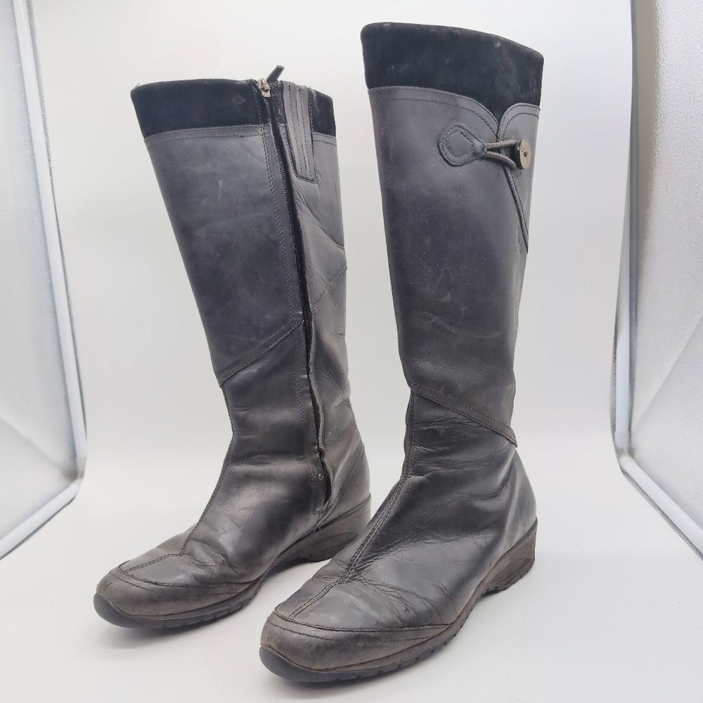 Teva Teva Jade Cove Sz 8.5 Black Leather Knee-High Boots Size US 8.5 / IT 38.5 - 1 Thumbnail