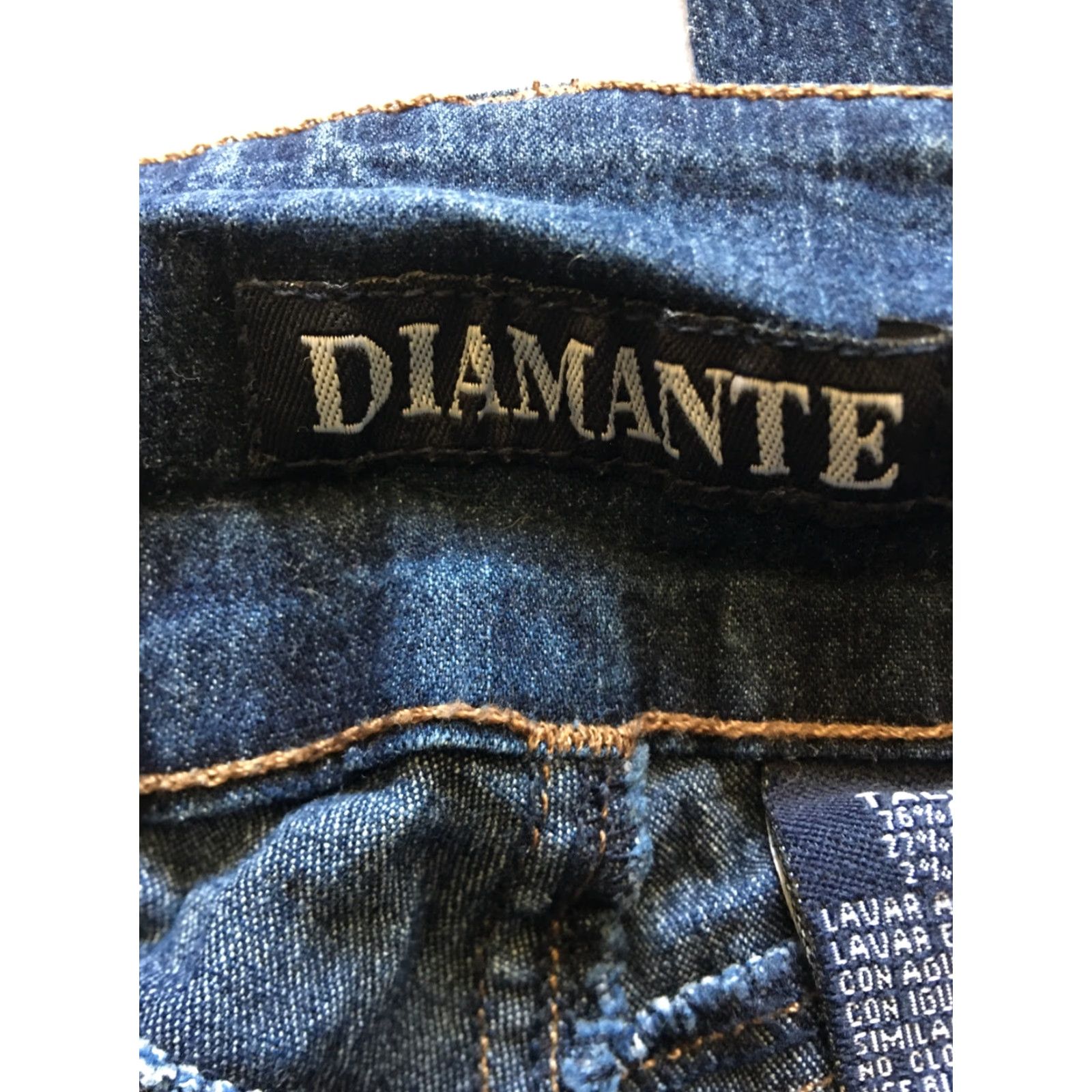 Vintage Diamante Jeans Women Juniors Size 11 Blue Skinny Stretch Denim Jeans Womens / 28 in Waist 30 in Inseam Size 32" / US 10 / IT 46 - 7 Thumbnail