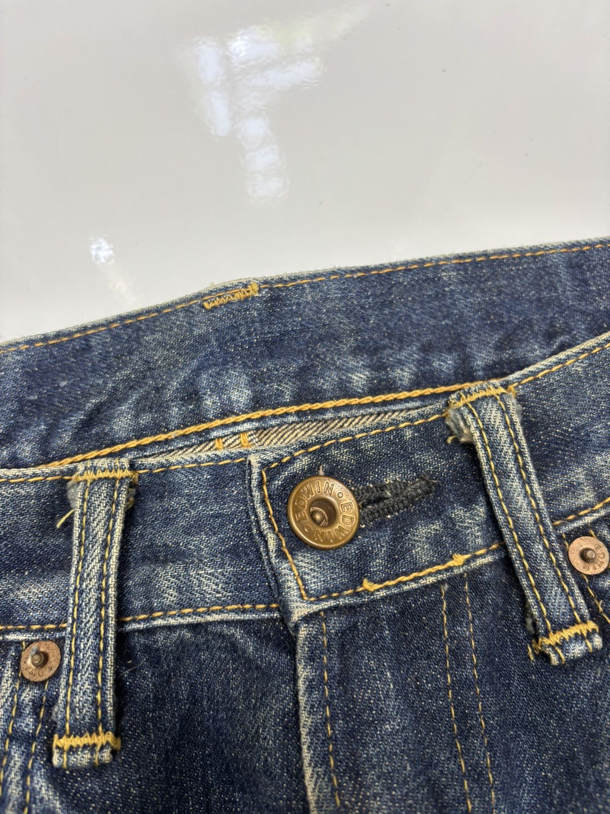 Edwin Edwin 505 Crazy Ripped Distressed Selvedge Denim Jeans Size US 30 / EU 46 - 14 Thumbnail