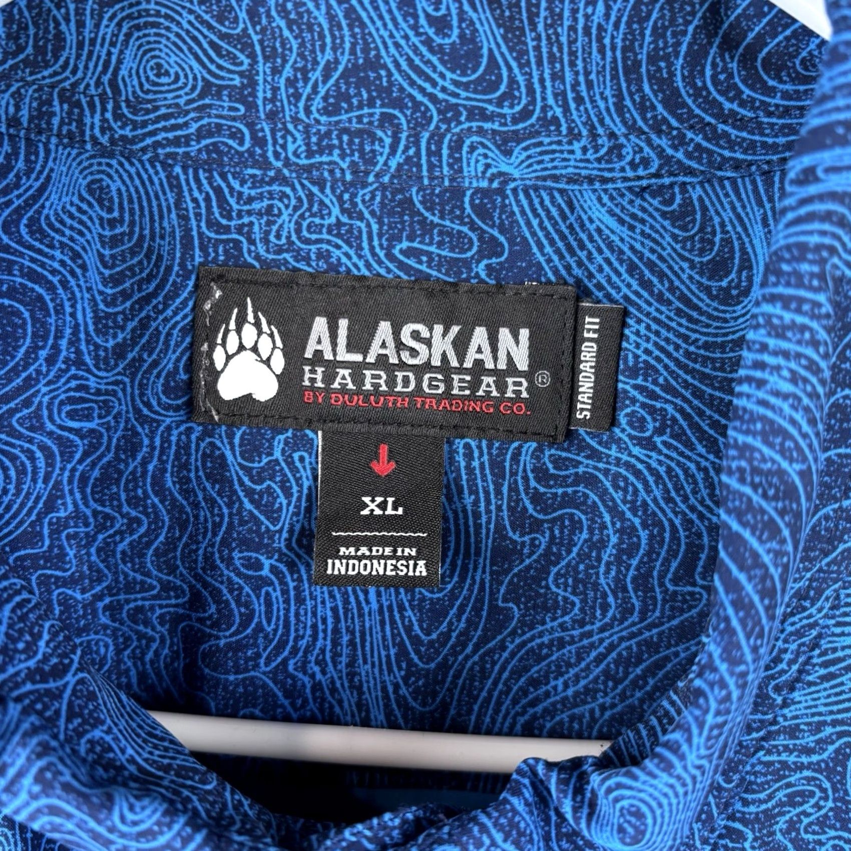 Gloverall Alaskan Hardgear Shirt Mens XL Blue Paisley All Over Print Short Sleeve Size US XL / EU 56 / 4 - 3 Thumbnail