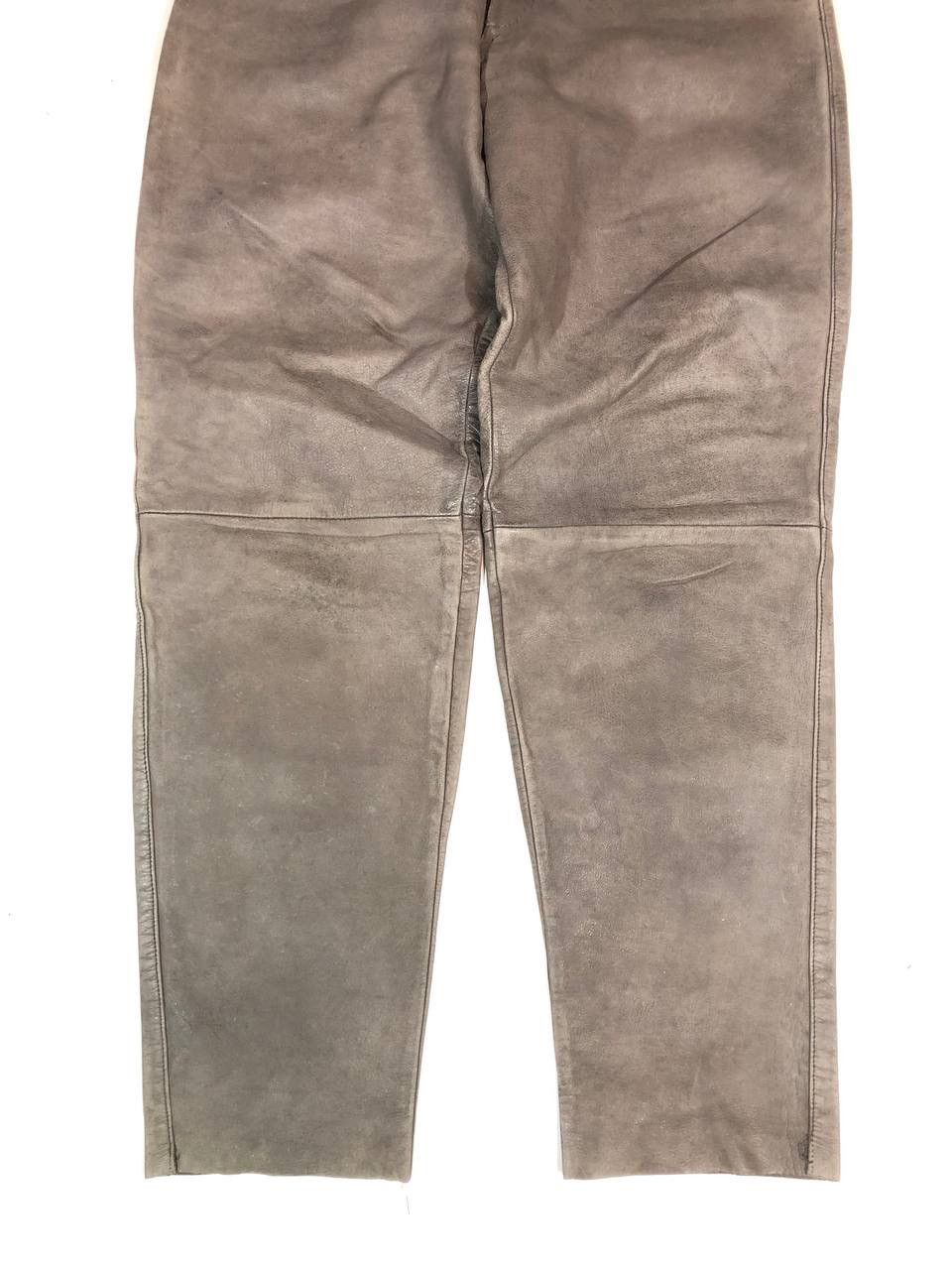 Leather × Vintage Blue Steel Moto Biker Leather Pants Size US 34 / EU 50 - 3 Thumbnail