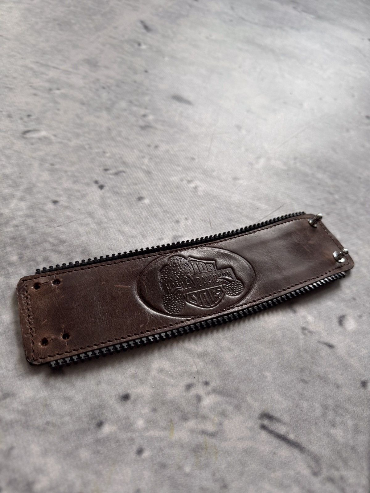 Leather × Vintage ⚠️🔥Vintage custom Harley Davidson leather bracelet moto hype Size ONE SIZE - 2 Thumbnail