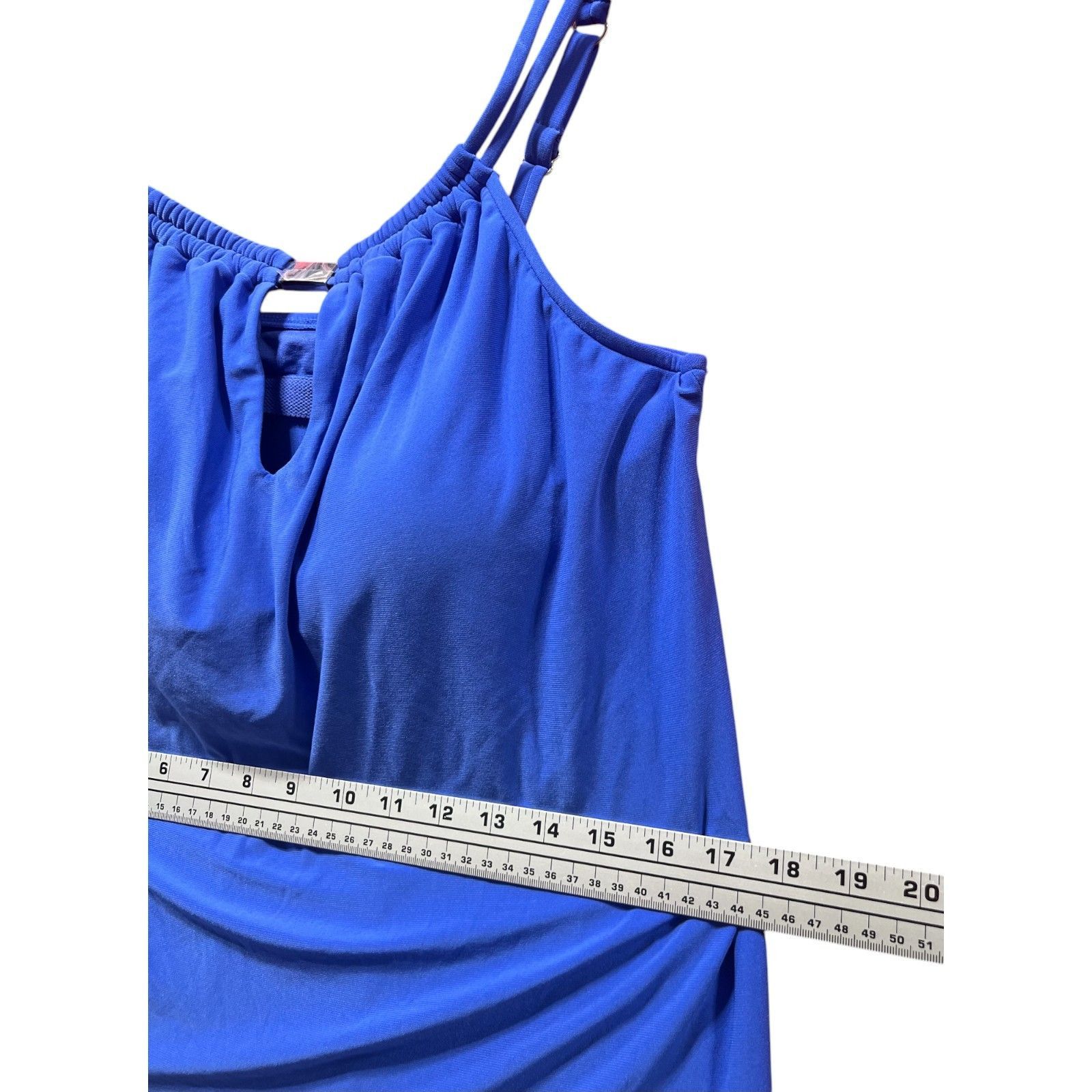 Other Aqua Green - Women's UPF 50 High Neck KeyHole Tankini Top - Size ONE SIZE - 6 Thumbnail