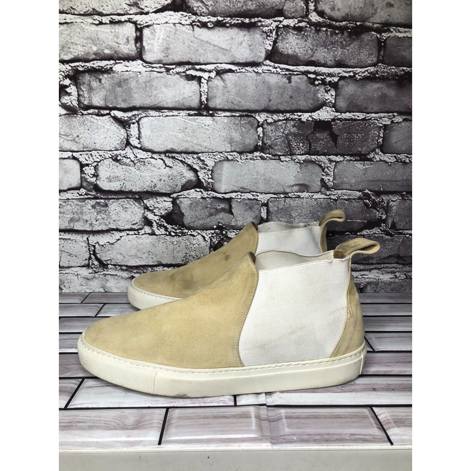 & Other Stories & Other Stories Beige Tan Suede White Textile Ankle Shoes Wo Size US 8 / IT 38 - 6 Thumbnail