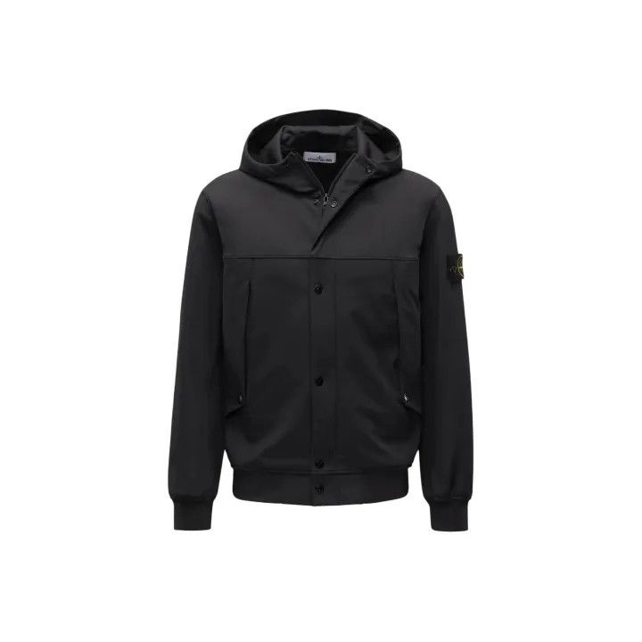 Stone Island Stone Island Black Hooded Soft Shell Jacket Size US M / EU 48-50 / 2 - 1 Thumbnail