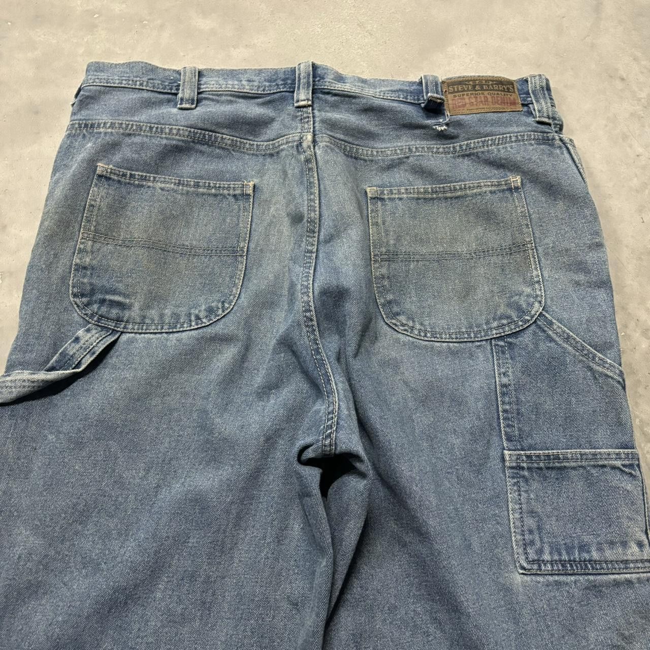 Japanese Brand × Vintage Crazy Vintage Y2K/2000s Baggy Medium Wash Skater Carpenter Workwear Denim Jeans! Size US 38 / EU 54 - 7 Thumbnail