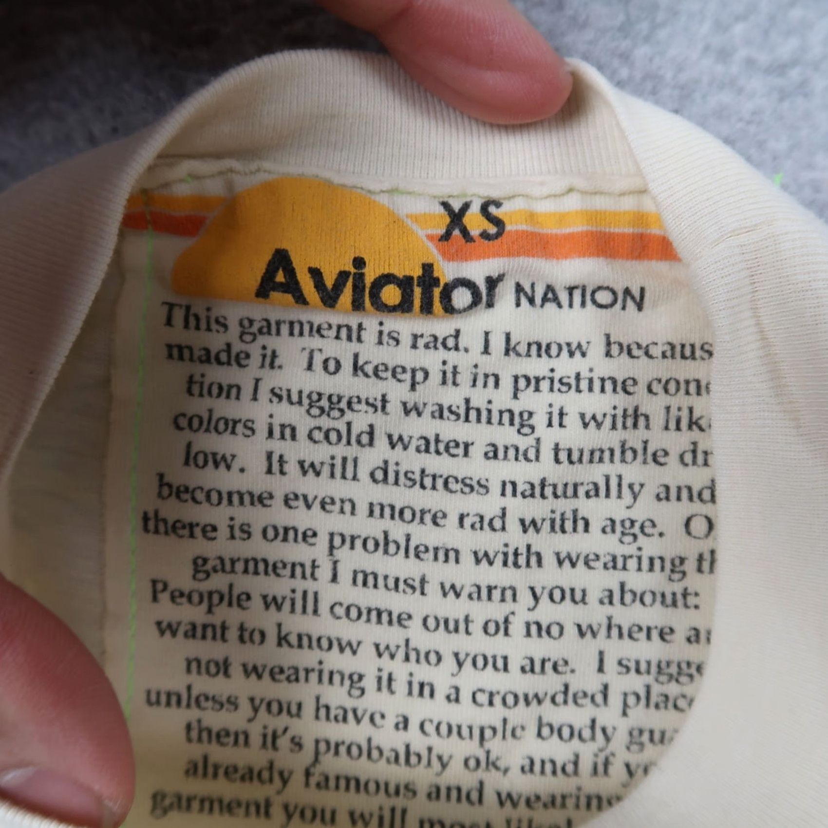 Aviator Nation Aviator Nation Heart Ivory T Shirt XS Women USA Made Crew Neck Short Sleeve Embroidered Basic Tee Size XS / US 0-2 / IT 36-38 - 7 Thumbnail