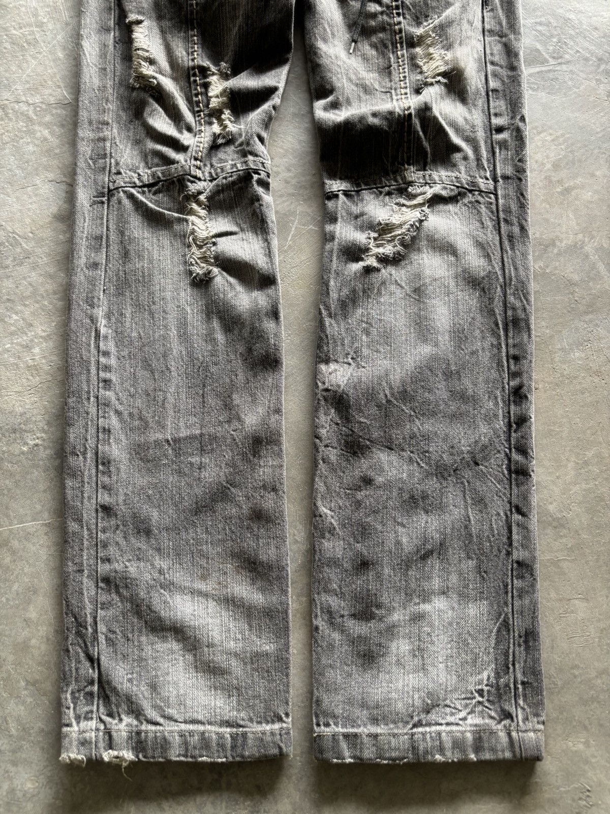Japanese Brand Distressed double waist lace up jeans punk grungy stye Size US 32 / EU 48 - 9 Thumbnail