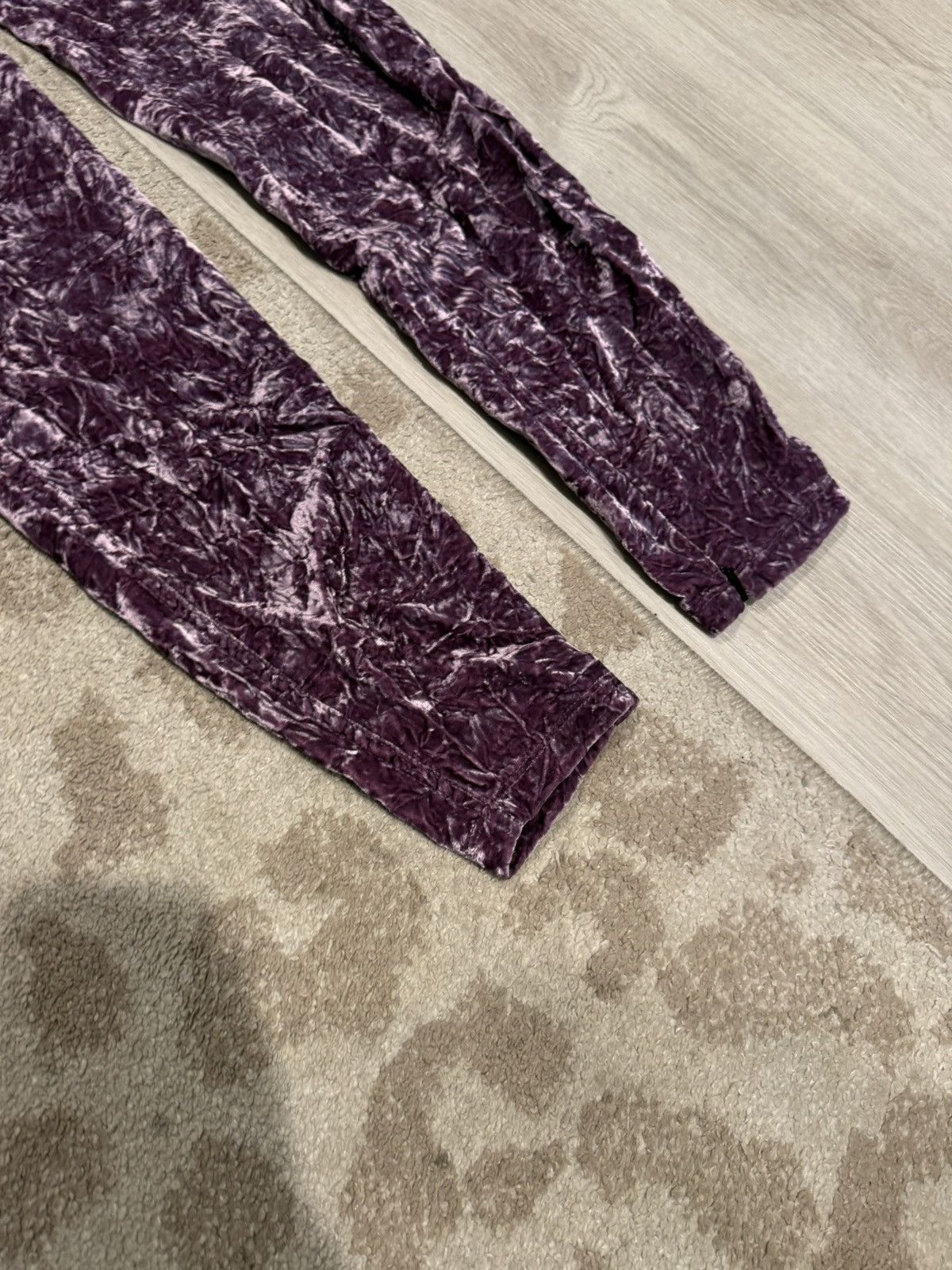 Saint Laurent Paris s/s 2022 purple velvet denim cut pants!! Size US 28 / EU 44 - 2 Thumbnail