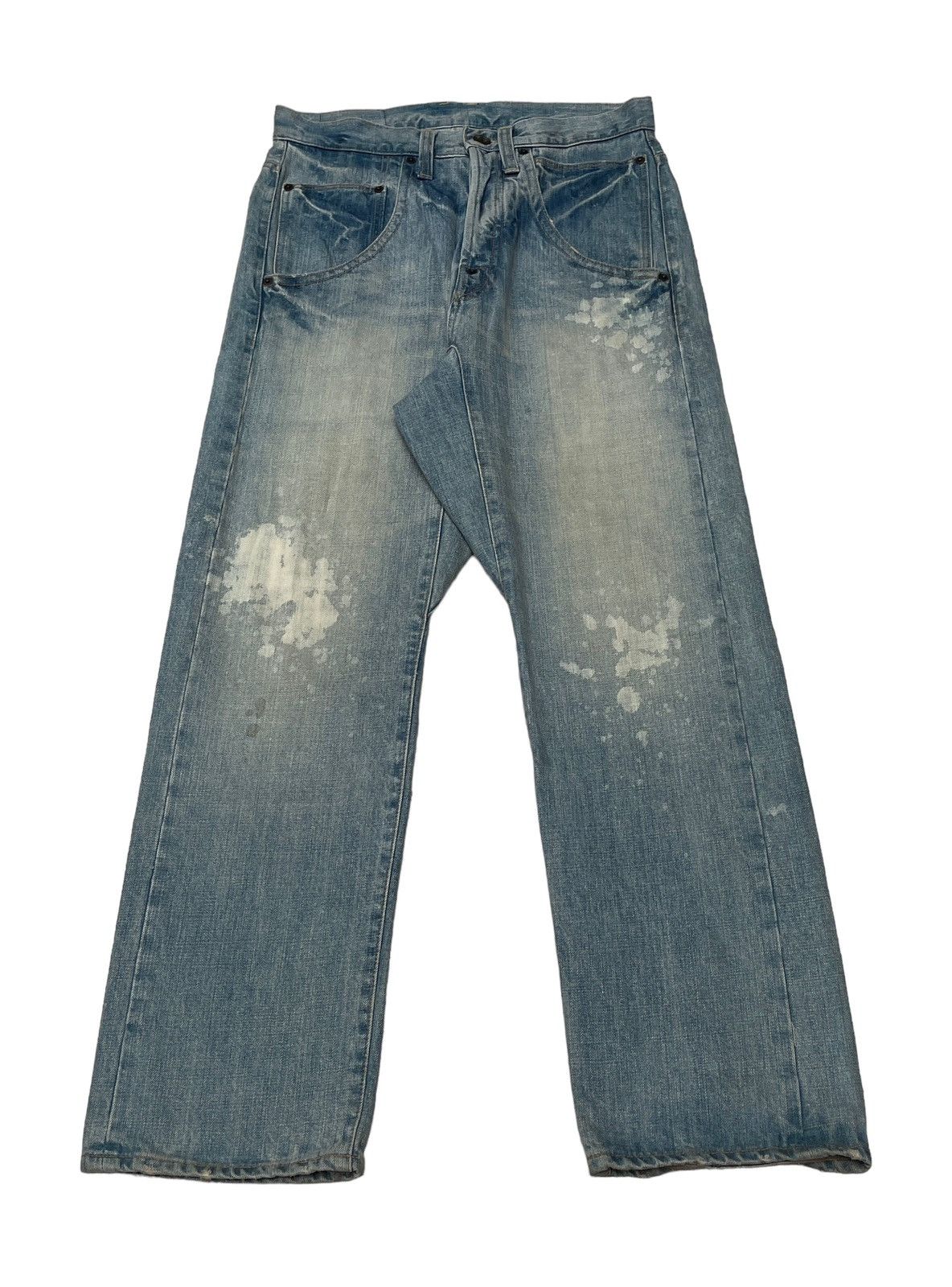 Designer × Japanese Brand × Vintage Vintage Japanese Brand Hardhit Flared Jeans 1990s Size US 32 / EU 48 - 1 Thumbnail