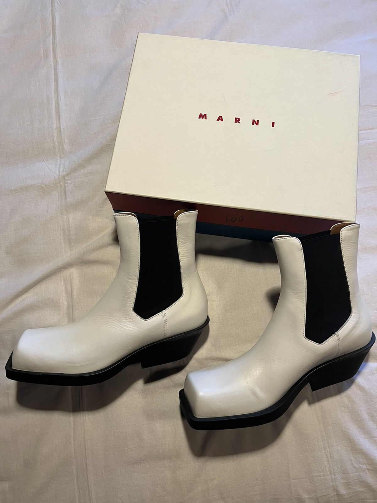 Marni Marni Off-White leather boots. Size US 8 / EU 41 - 1 Thumbnail