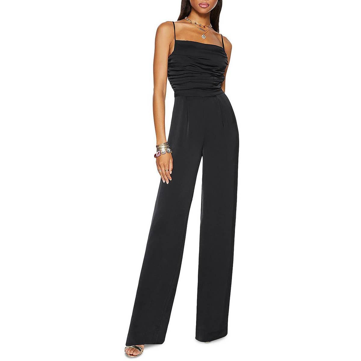 image of New Ramy Brook Black Ezra Wide Leg Jumpsuit, Women's (Size 27)