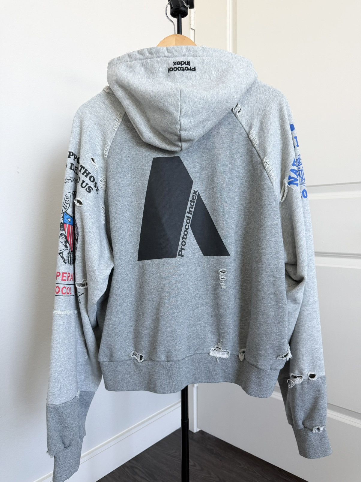 PROJECT G/R Protocol Index Reconstructed Zip Hoodie (Melange Grey) Size US S / EU 44-46 / 1 - 2 Thumbnail