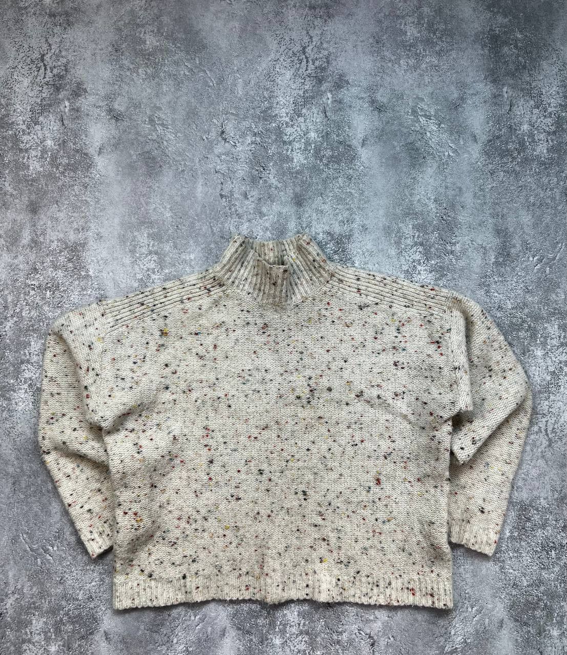 Bellerose Speckled Wool Turtleneck Cropped Sweater in Beige, Women's (Size M) — image 2 of 6