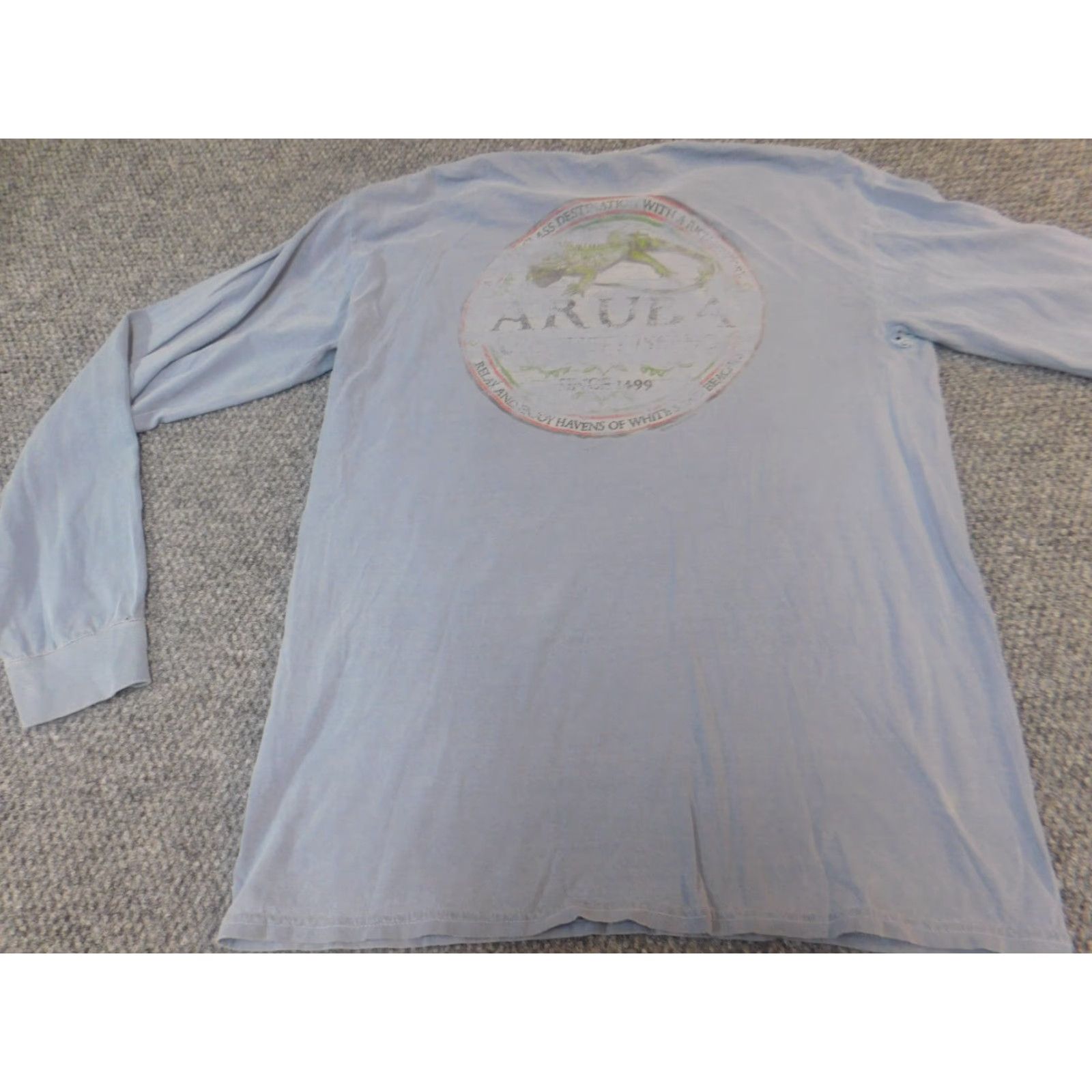 Comfort Colors Comfort Colors Mens shirt M Blue Top sail Island Aruba Crew Neck Long Sleeve Knit Logo T-Shirt Classic Colorful / Men Size US M / EU 48-50 / 2 - 7 Thumbnail