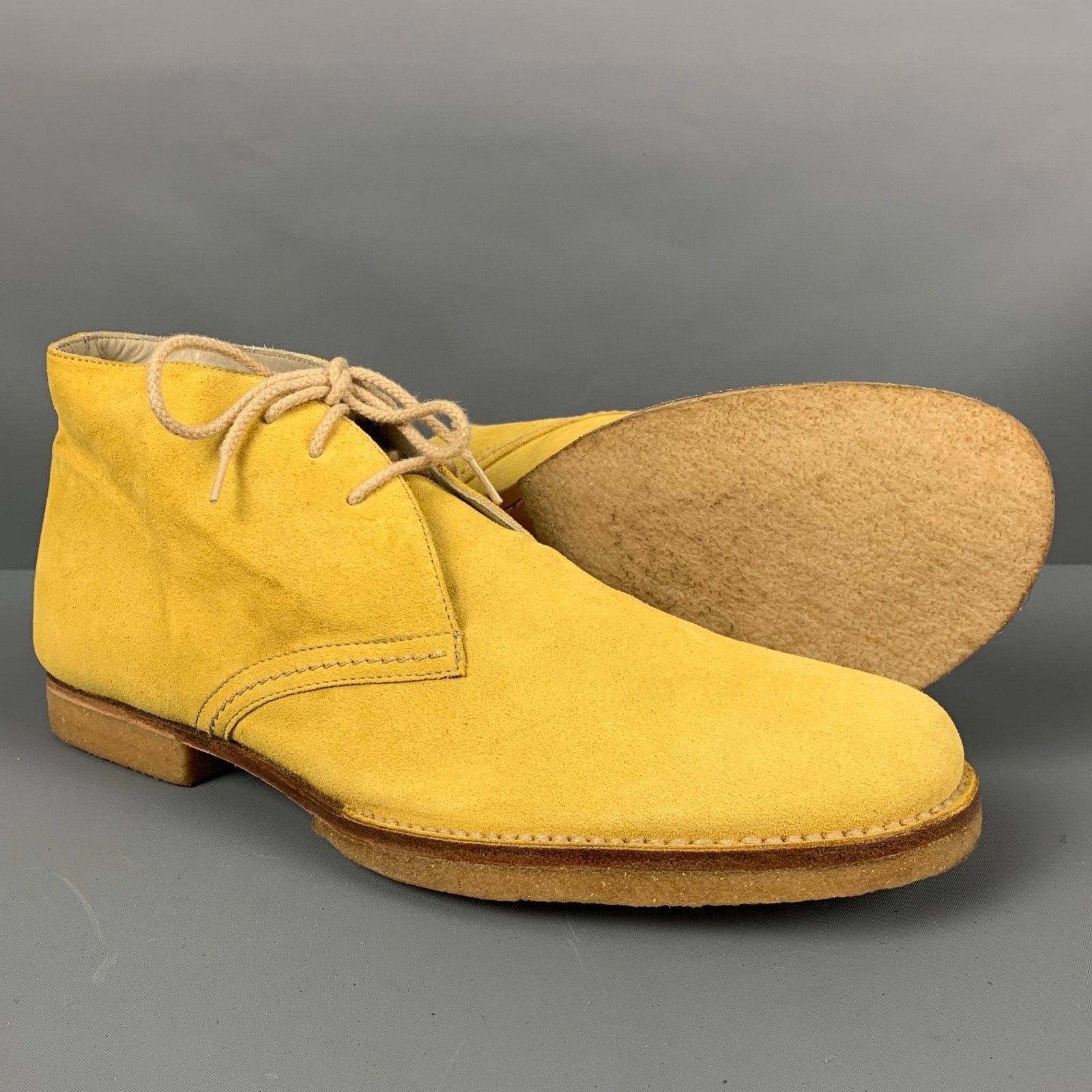 Jil Sander JIL SANDER Size 9 Yellow Suede Ankle Lace Up Shoes Size US 9 / EU 42 - 5 Thumbnail