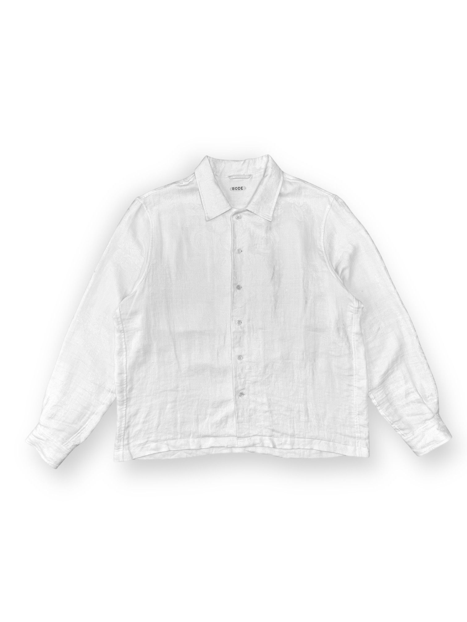 Bode One-of-a-Kind "Lake Shimmer" Floral Embroidery Linen Shirt Size US L / EU 52-54 / 3 - 1 Thumbnail