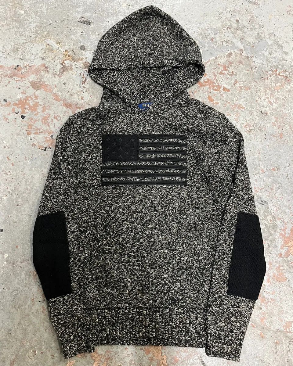 Polo Ralph Lauren Ralph Lauren Grey Wool USA Flag Patch Hoodie Size US XS / EU 42 / 0 - 1 Thumbnail