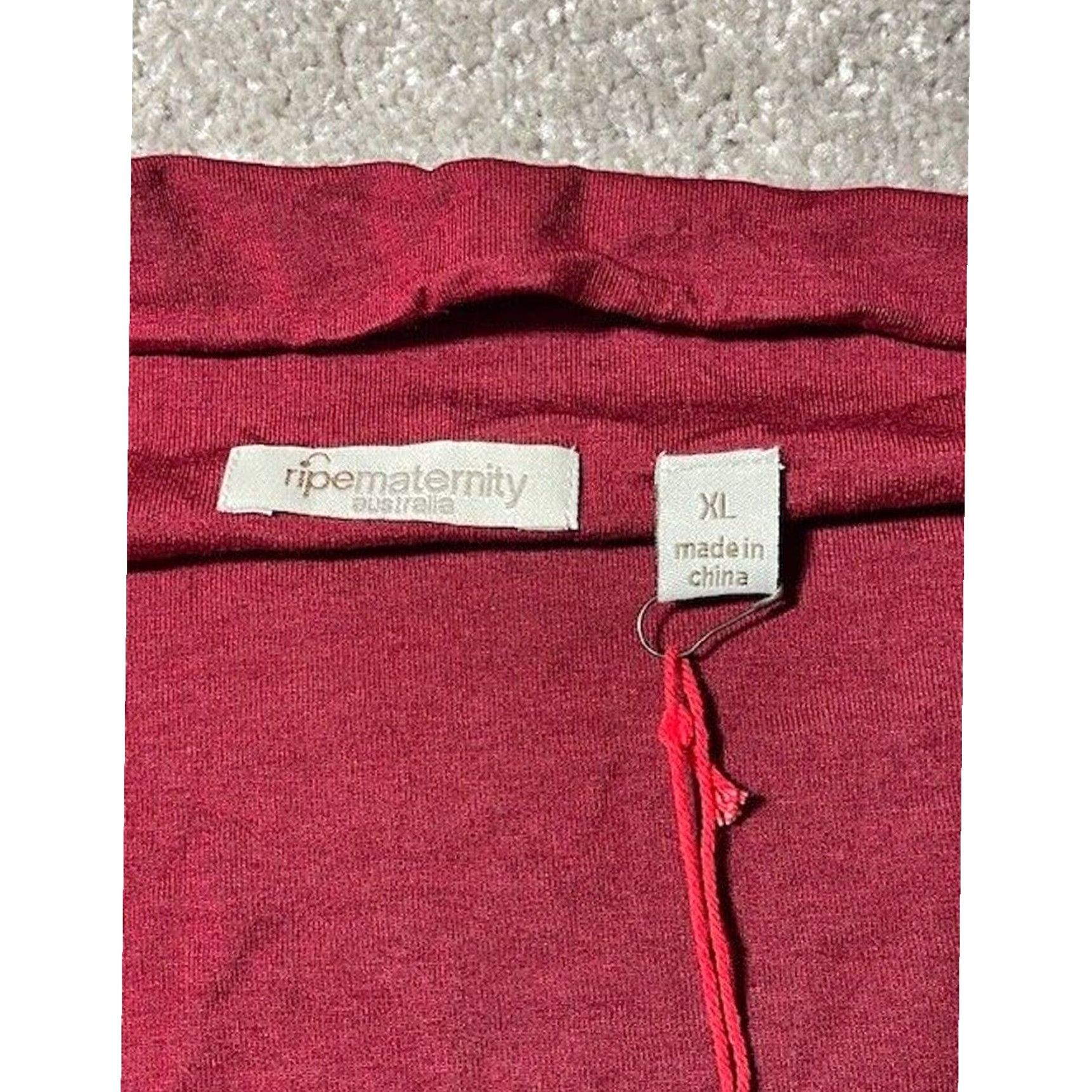 Vintage Ripe Maternity Cross Your Heart Harper Nursing Dress XL V-Neck Midi Knit Jersey Red Womens Size XL / US 12-14 / IT 48-50 - 7 Thumbnail