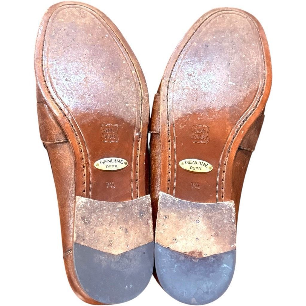 Alan Payne ALAN PAYNE Genuine Exotic Deerskin Shoes Penny Loafers Brown Vero Cuoio Leather Italy Dress Slip On Shoes Size Men’s 9.5 Size US 9.5 / EU 42-43 - 4 Thumbnail