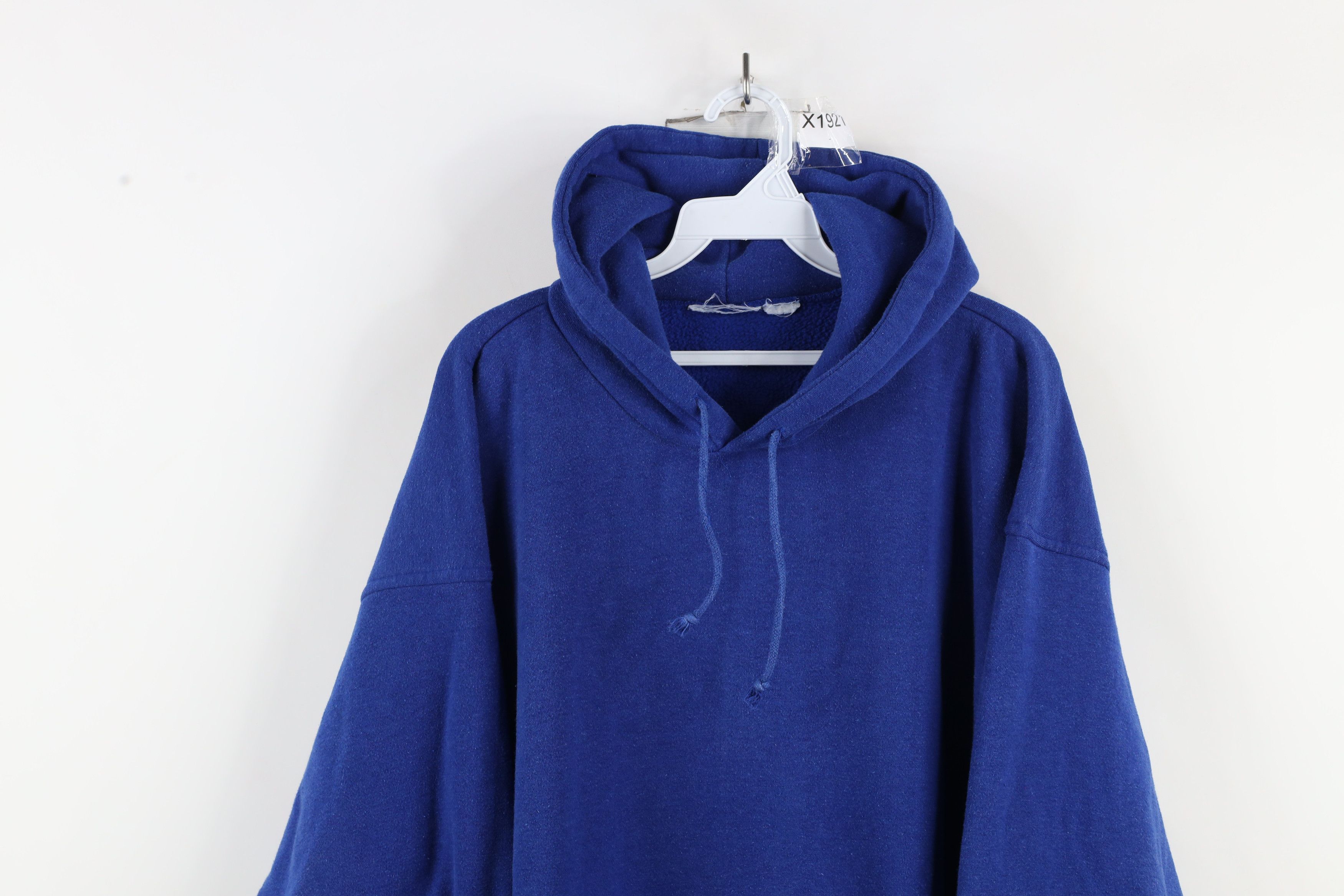 Vintage Vintage 90s Streetwear Baggy Fit Hoodie Sweatshirt Blue Size US XXL / EU 58 / 5 - 2 Thumbnail