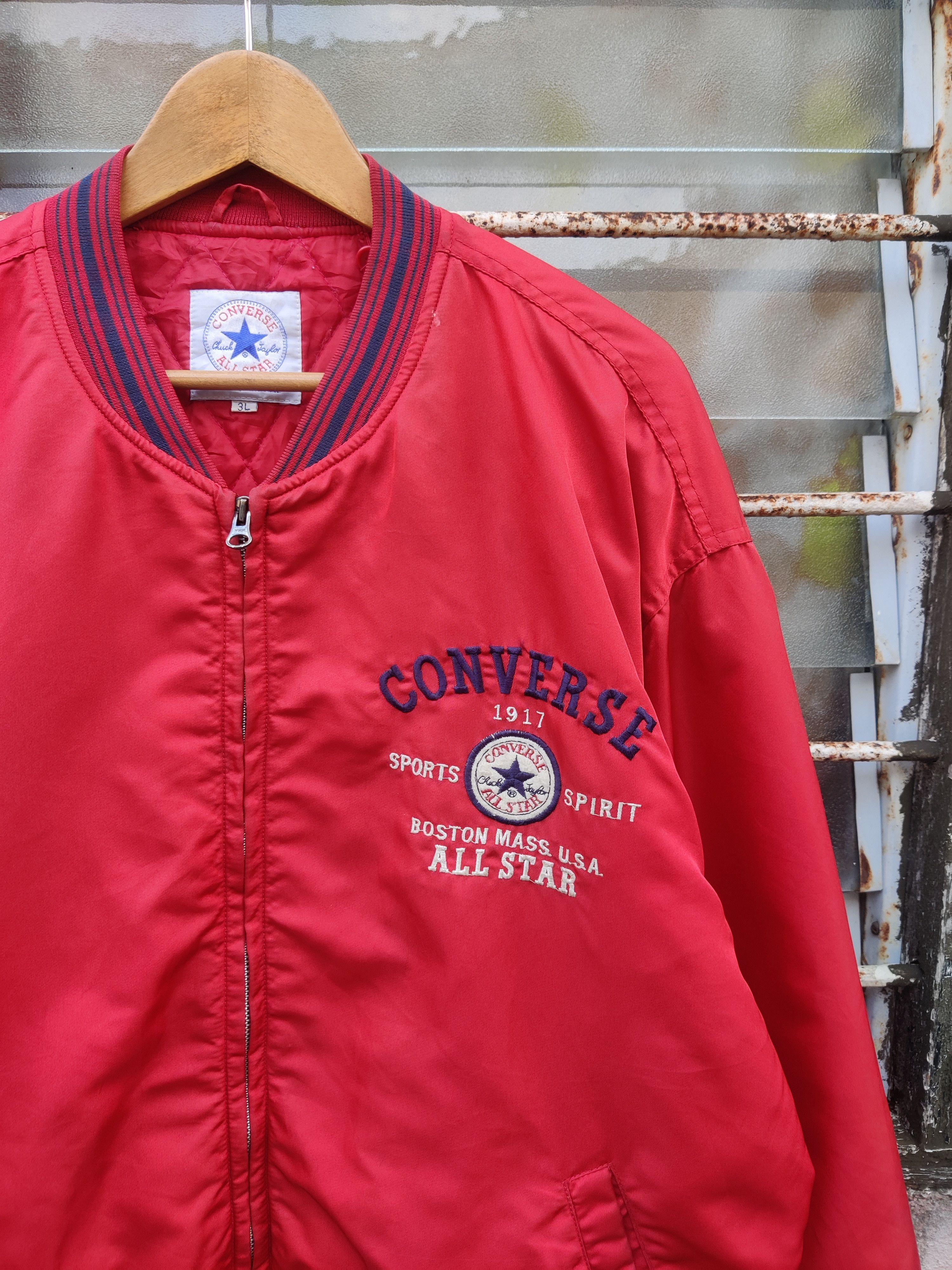 Converse Vintage Distressed Converse Boston Embroided Bomber Jacket Size US XXL / EU 58 / 5 - 4 Thumbnail