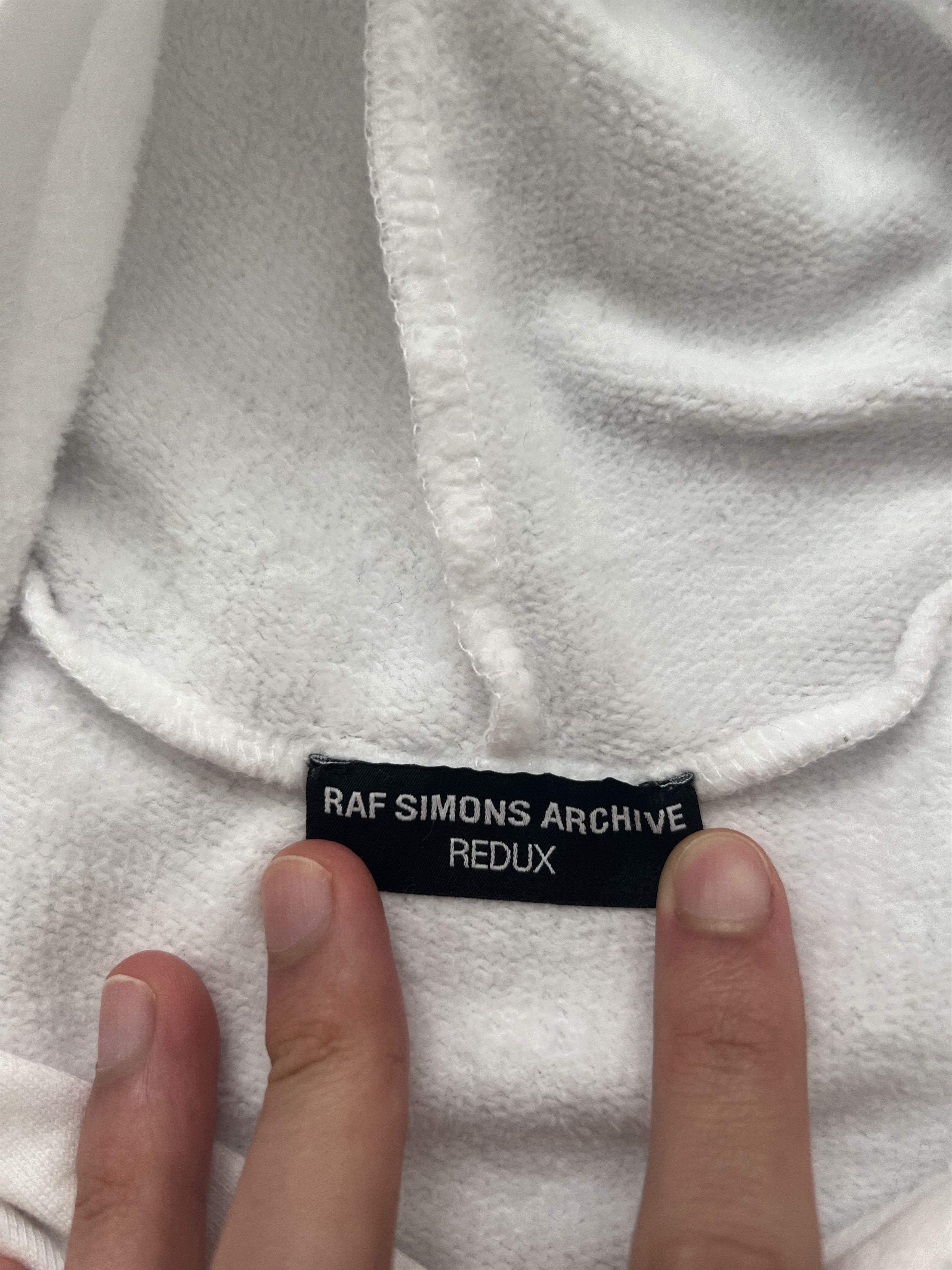 Raf Simons 💚 Raf Simons Redux Oversized White Kollaps Hoodie Size US M / EU 48-50 / 2 - 5 Thumbnail