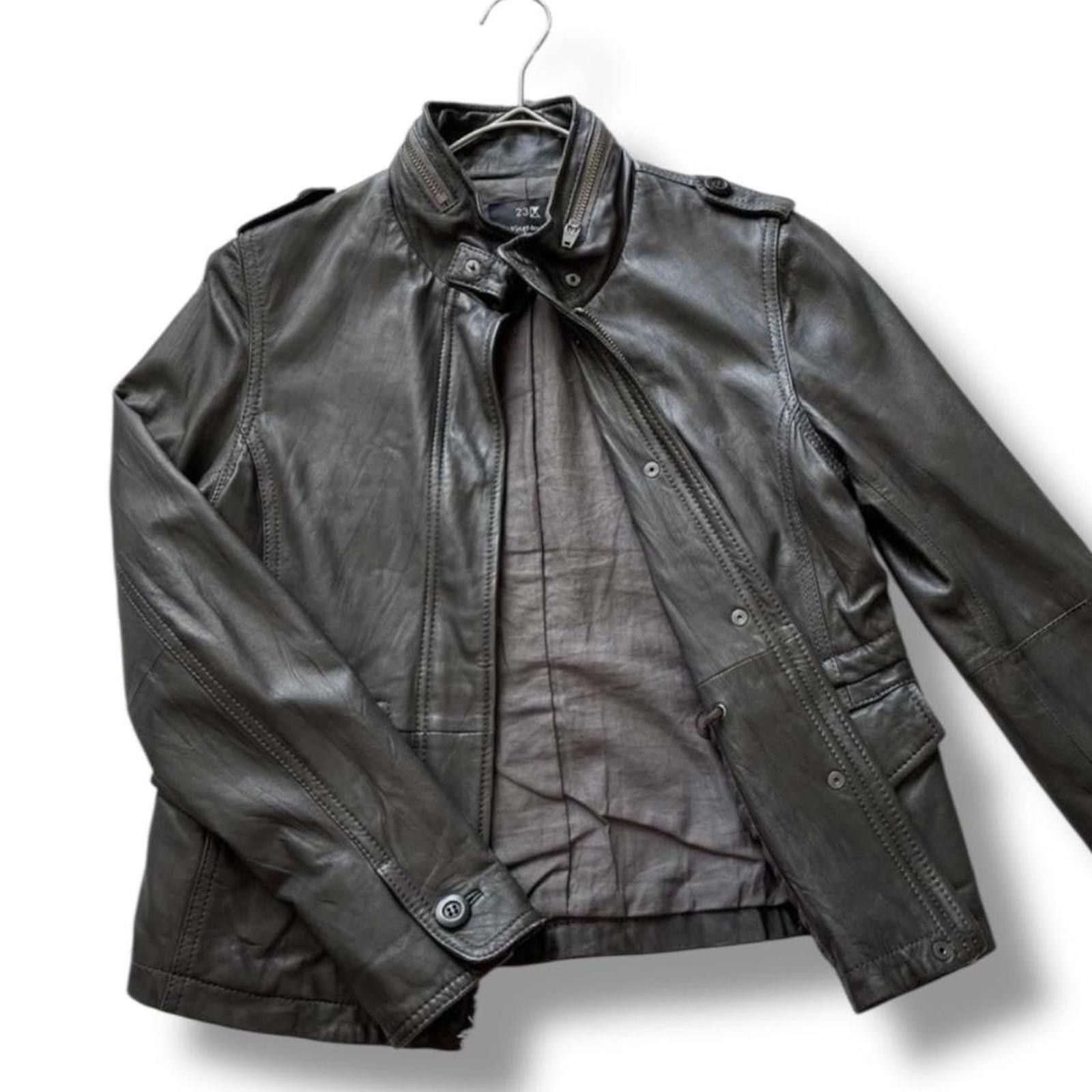 Other Real sheep leather stand collar vintage moto jacket Size XS / US 0-2 / IT 36-38 - 2 Thumbnail