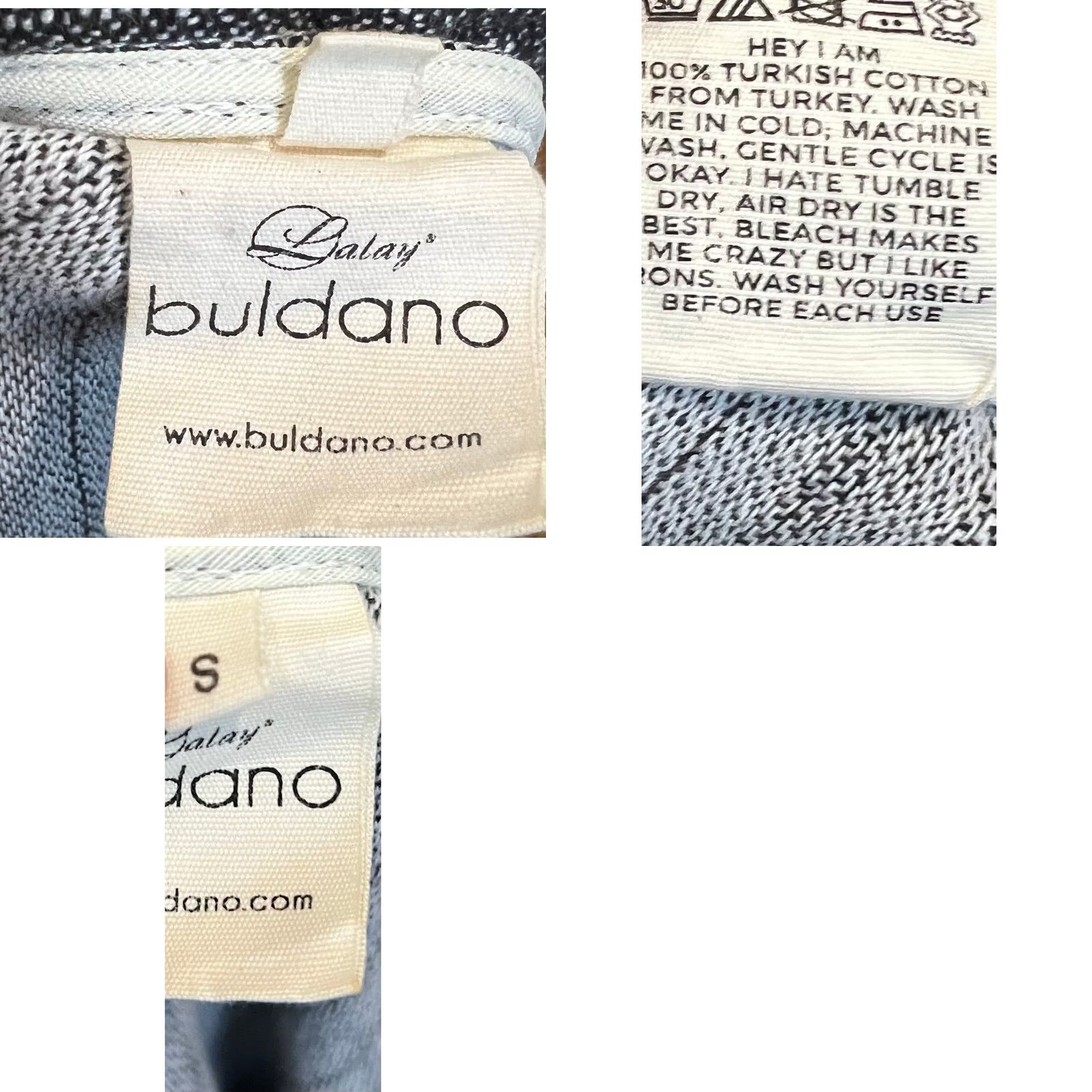 Vintage Buldano Turkish Cotton Robe Kimono Unisex Lightweight Hand-Woven Quick Dry Sz S Gray Size ONE SIZE - 8 Thumbnail