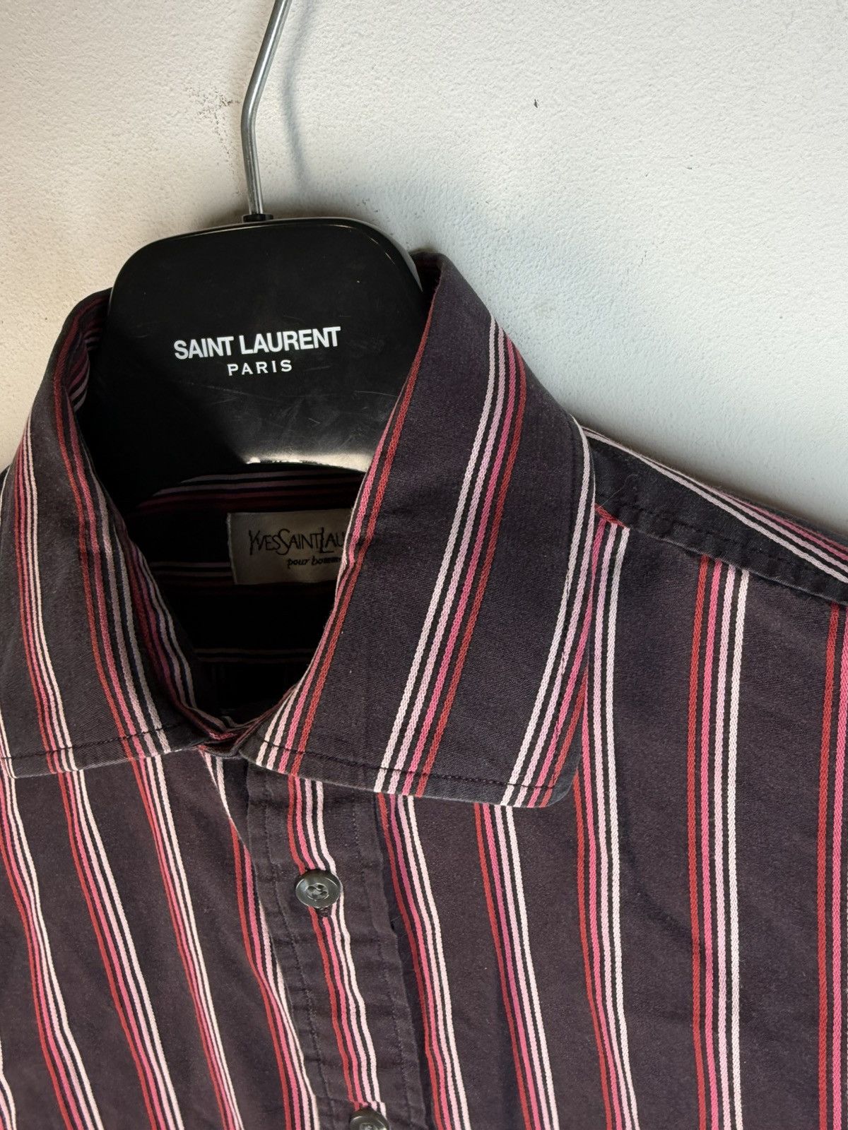 Yves Saint Laurent Black/Red YSL Shirt Striped Size US M / EU 48-50 / 2 - 15 Thumbnail