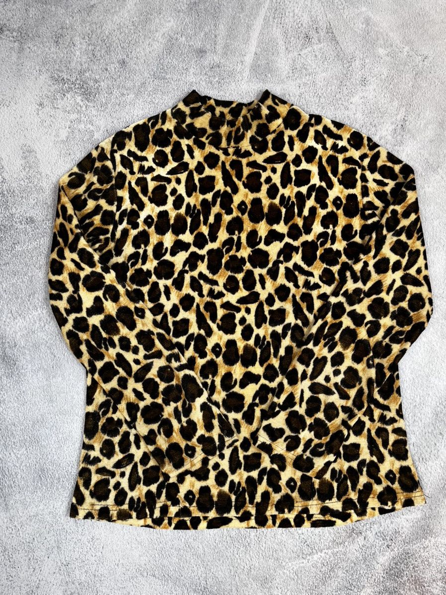 Other Vintage Y2K Japanese leopard longsleeve turtleneck 2000s Size L / US 10 / IT 46 - 5 Thumbnail