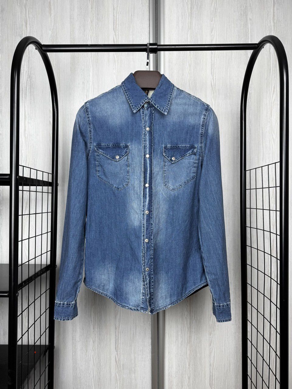 Nudie Jeans NUDIE Shirt Men's Denim Chest Pockets Faded Snap Button Sz S Size US S / EU 44-46 / 1 - 1 Thumbnail