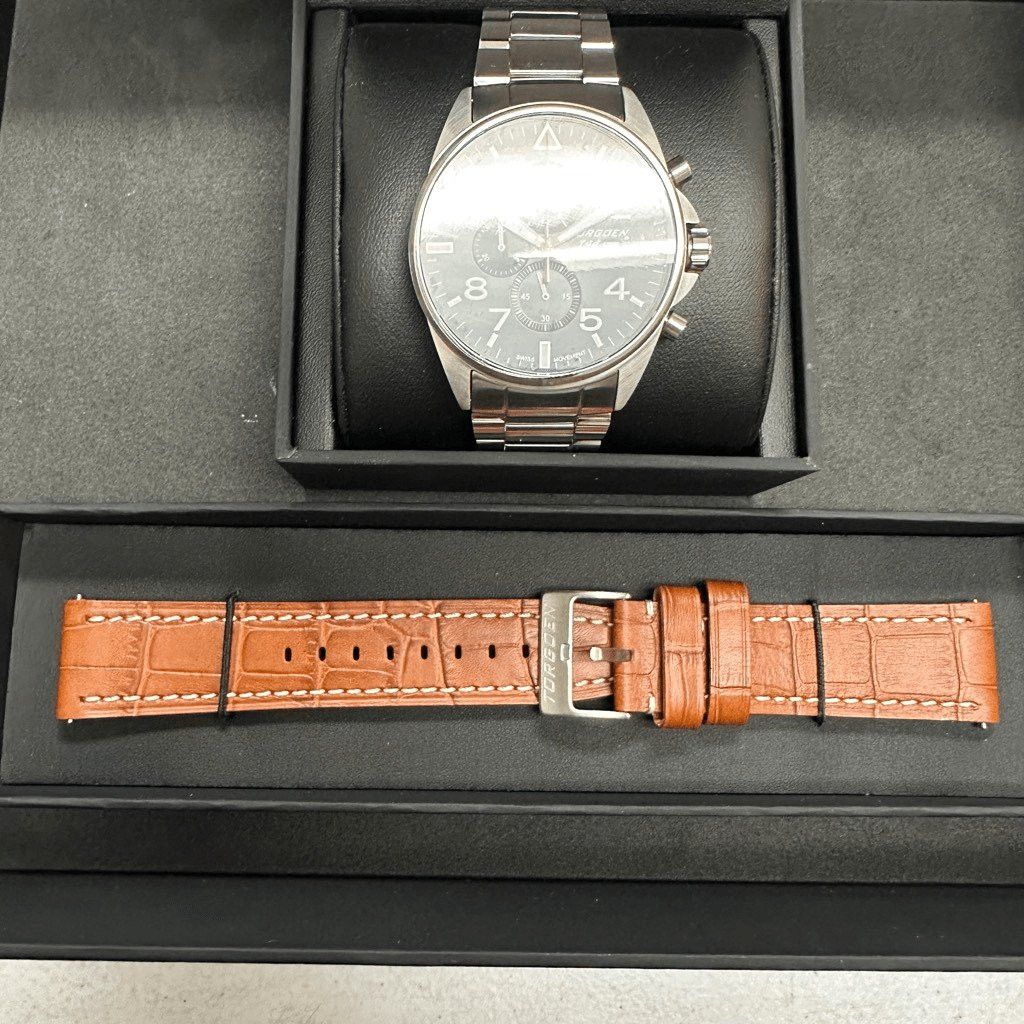 Other New Torgoen TN-1244 T44 Steel Leather Strap Watch Set Size ONE SIZE - 3 Thumbnail