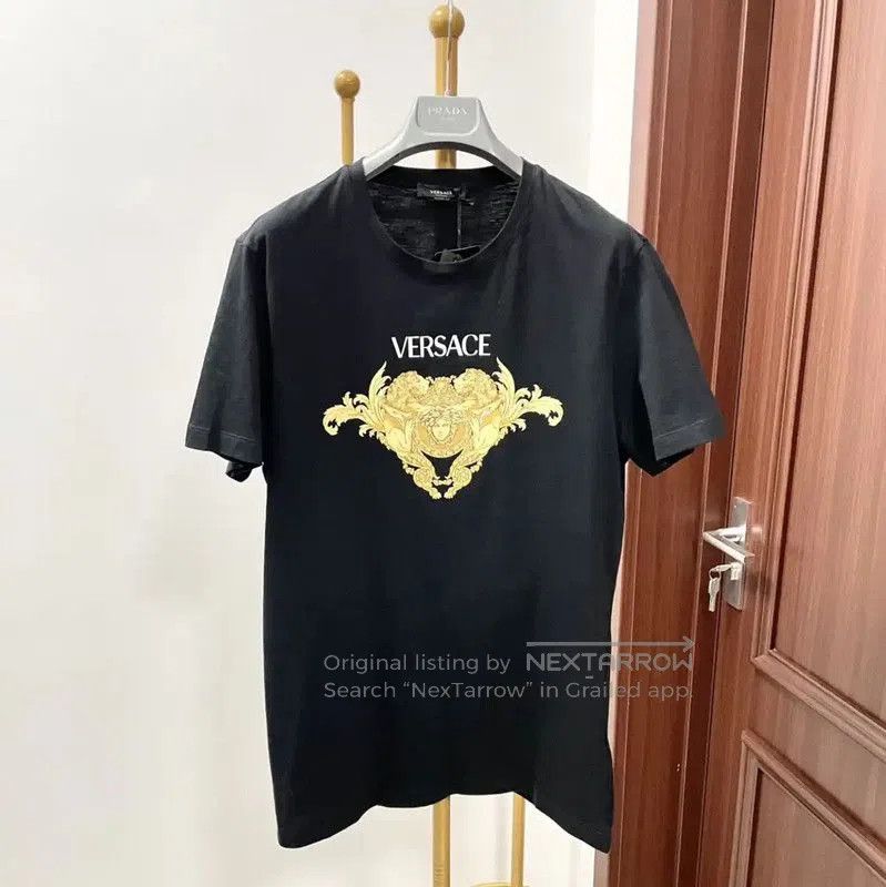 Versace Versace Black Cotton XL Men's T-Shirt . Size US XL / EU 56 / 4 - 1 Thumbnail