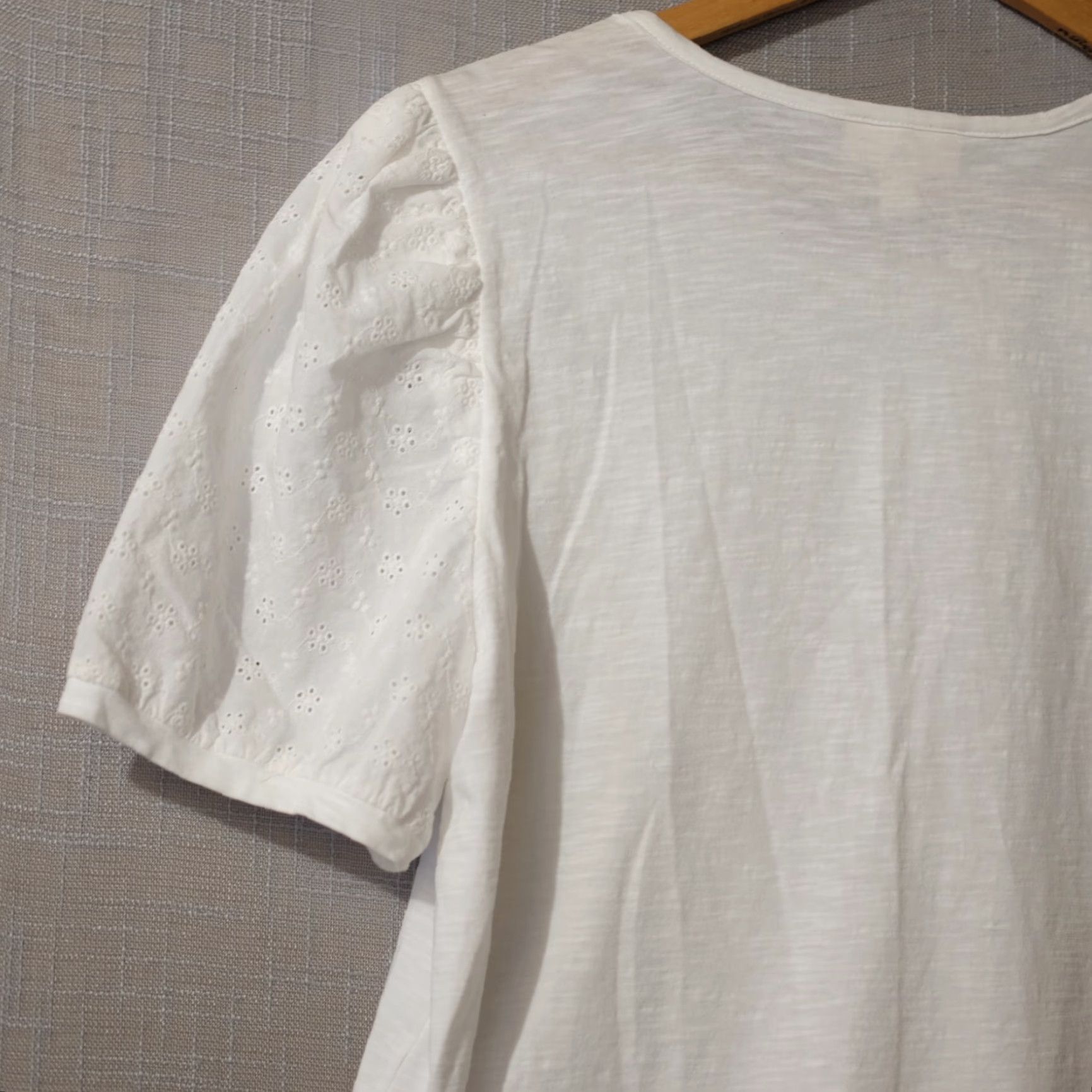 Style & Co Style & Co White Puff Short Sleeve Blouse Stretch Womens XL A2-29 Blouse Size XL / US 12-14 / IT 48-50 - 6 Thumbnail