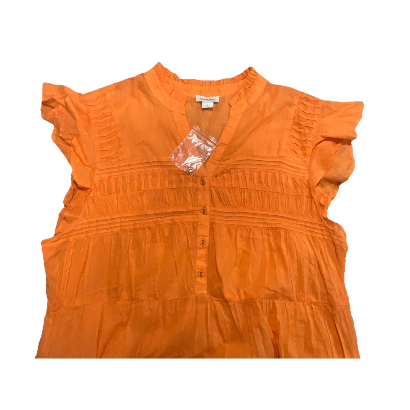 Vintage Sundance Maxi Dress Women Large Orange Bohemian Tiered Ruffle Cotton Lyocell Casual Summer Spring Fall Size L / US 10 / IT 46 - 5 Thumbnail