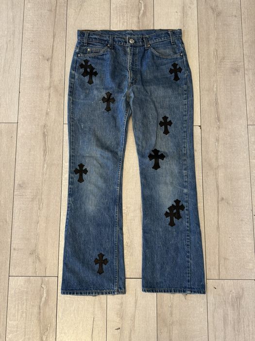 Chrome Hearts Chrome hearts orange tab Levi’s cross patch jeans | Grailed