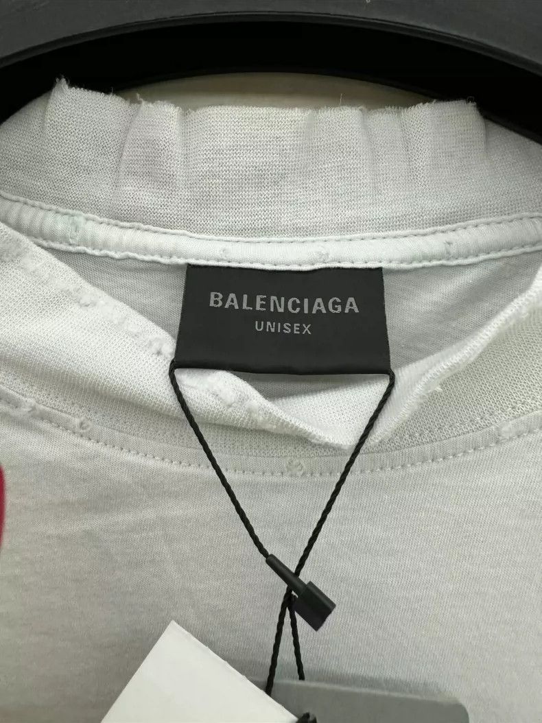 Balenciaga Balenciaga Collar embroidery logo distressed short sleeve Size US S / EU 44-46 / 1 - 3 Thumbnail